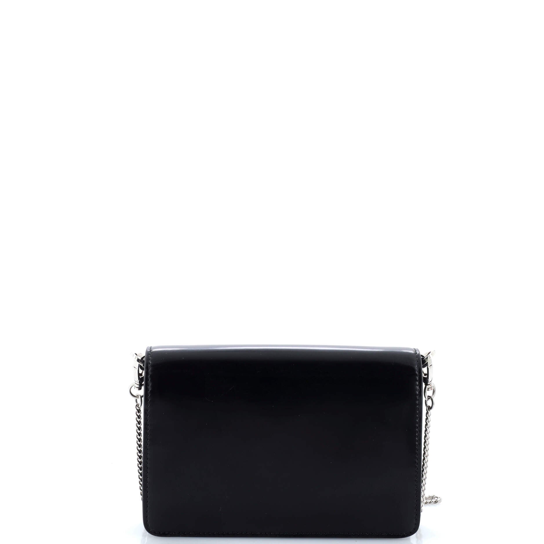 Maxi Triangle Logo Chain Flap Bag Brushed Leather Small