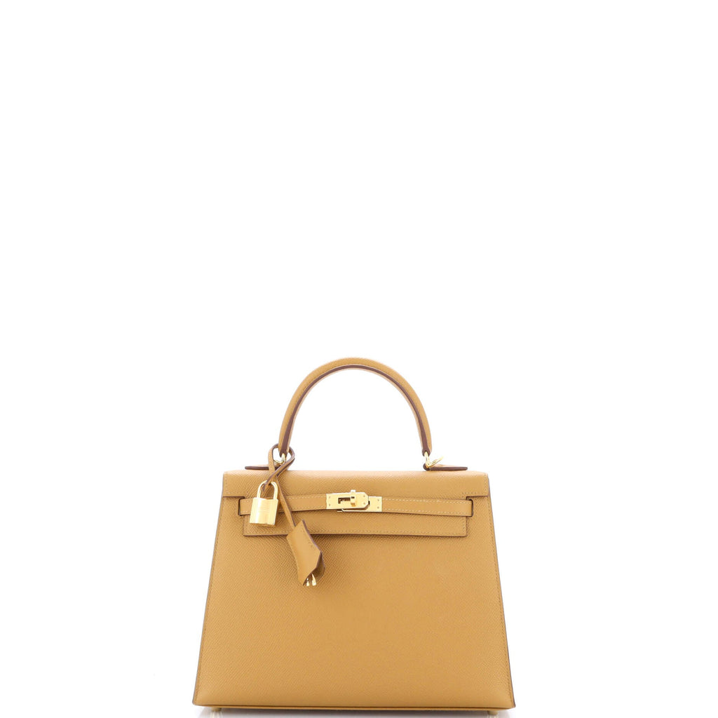 Kelly Handbag Sesame Epsom with Gold Hardware 25