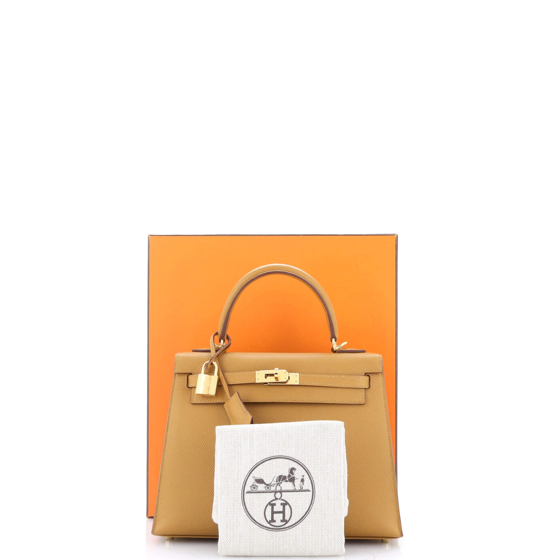 Kelly Handbag Sesame Epsom with Gold Hardware 25