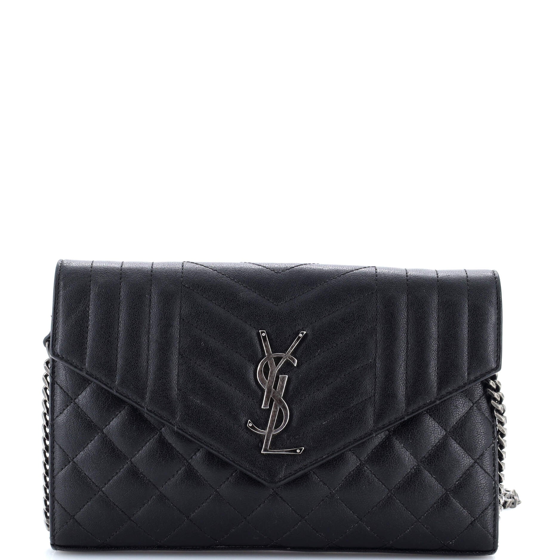 Classic Monogram Envelope Satchel Mixed Matelasse Leather Small