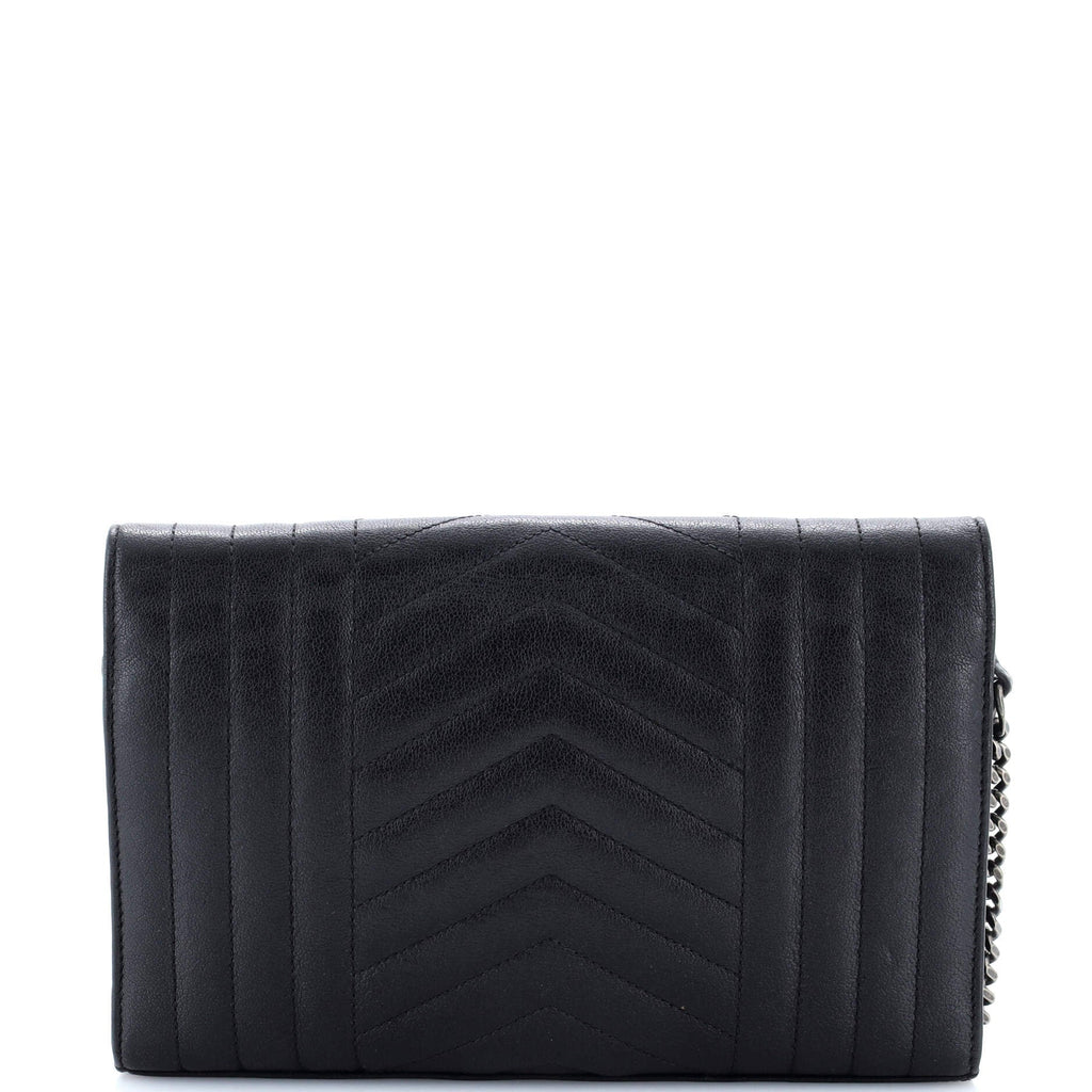 Classic Monogram Envelope Satchel Mixed Matelasse Leather Small
