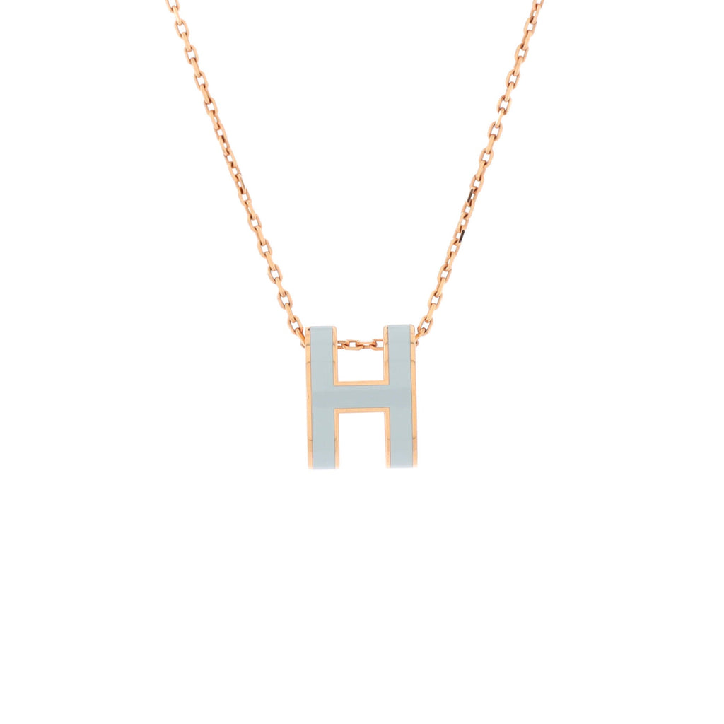 Pop H Pendant Chain Necklace Metal and Enamel