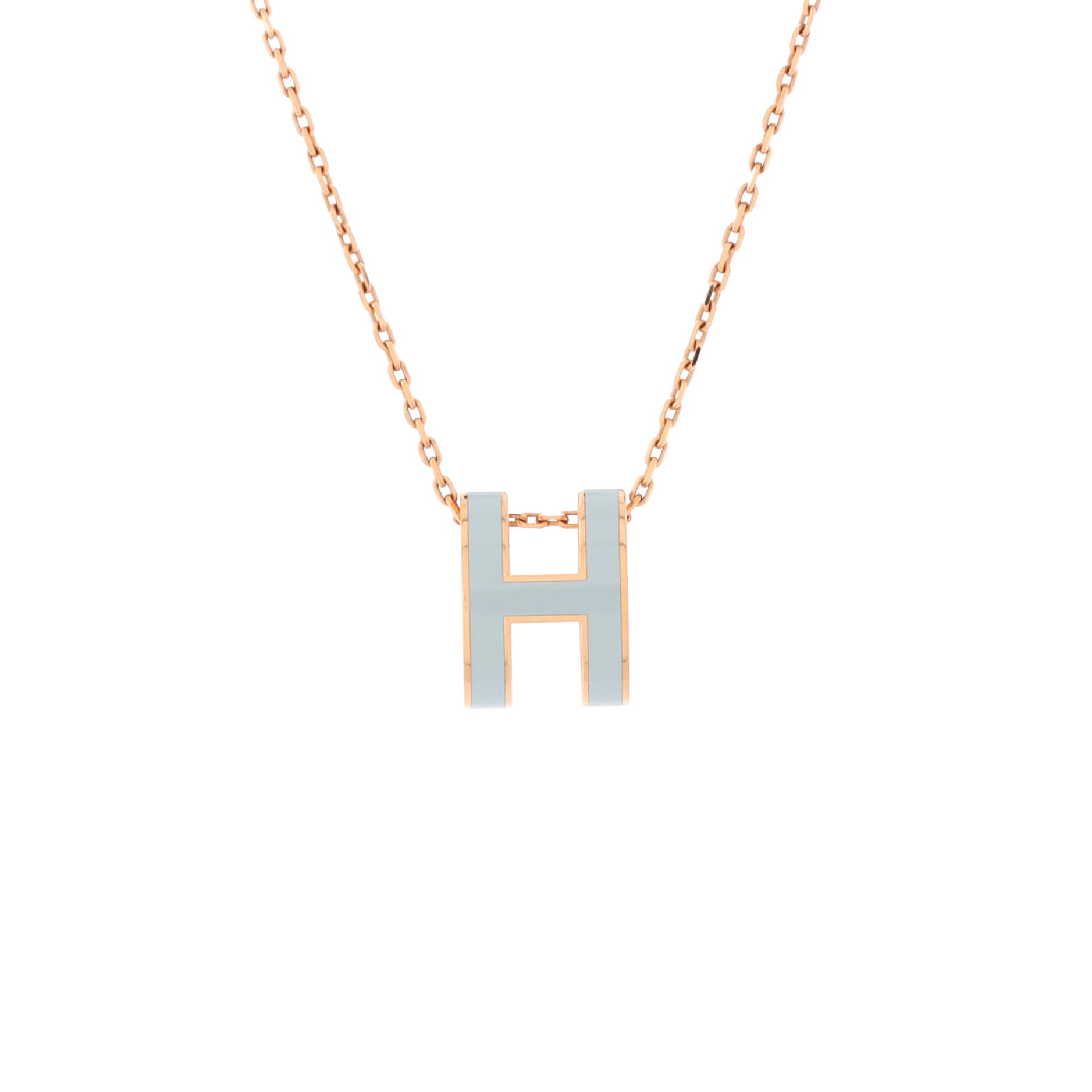 Pop H Pendant Chain Necklace Metal and Enamel