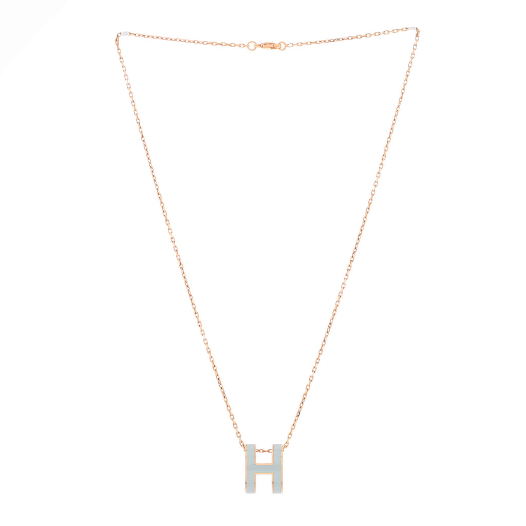 Pop H Pendant Chain Necklace Metal and Enamel