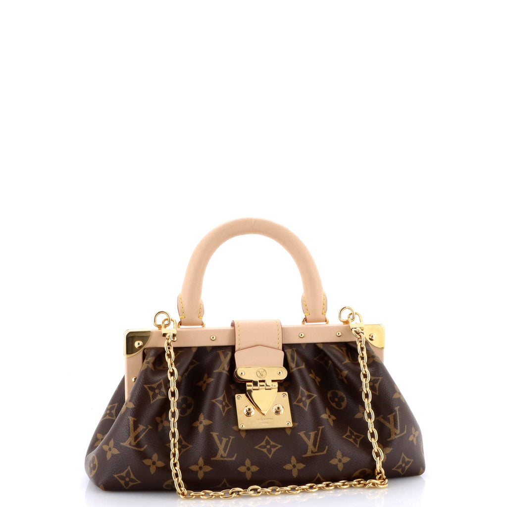 Monogram Top Handle Frame Clutch Monogram Canvas