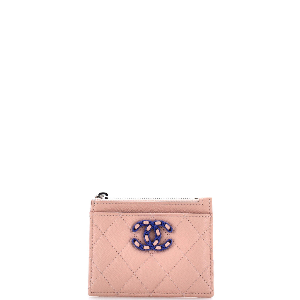 Bicolor CC Zip Around Card Holder Quilt Caviar