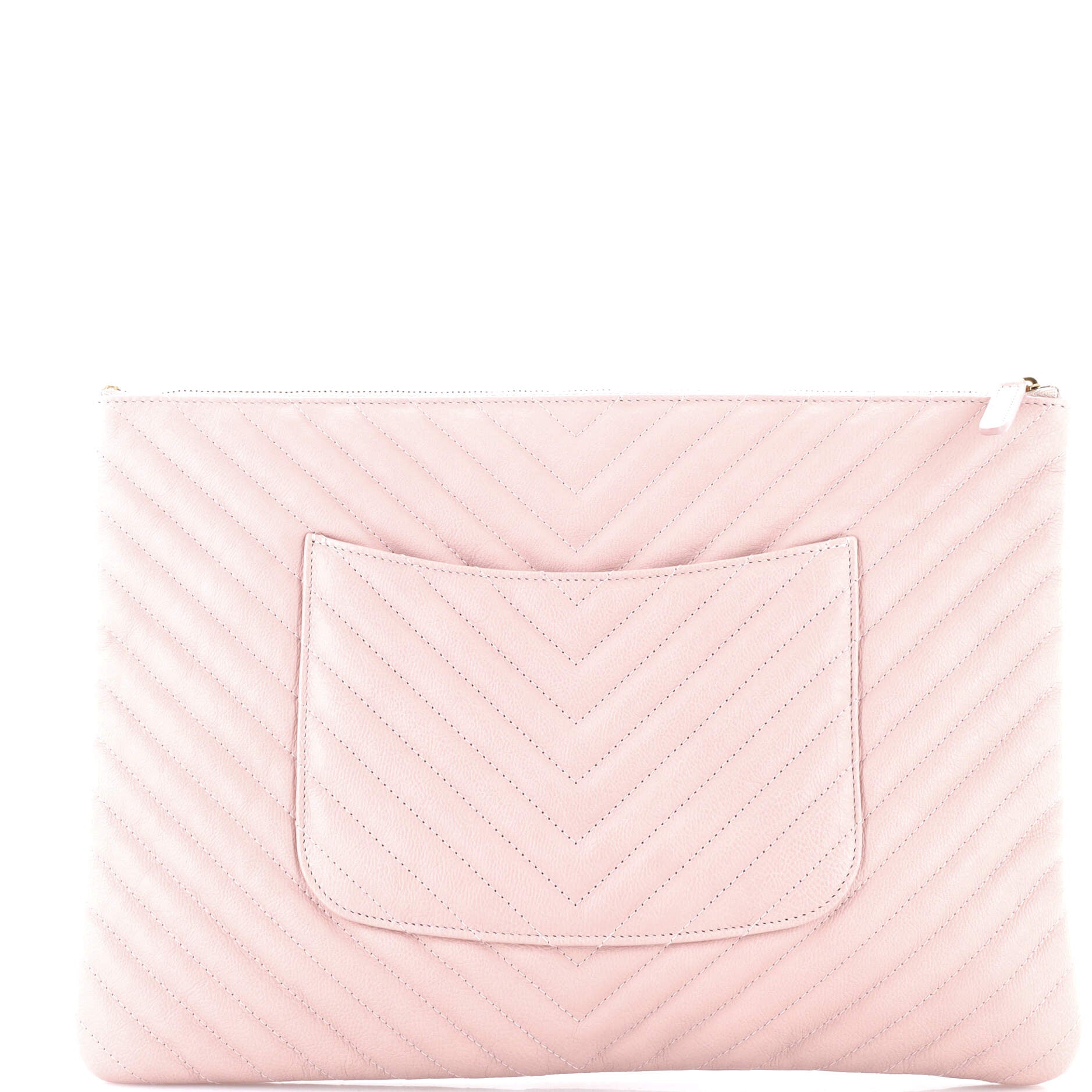 O Case Clutch Chevron Calfskin Large
