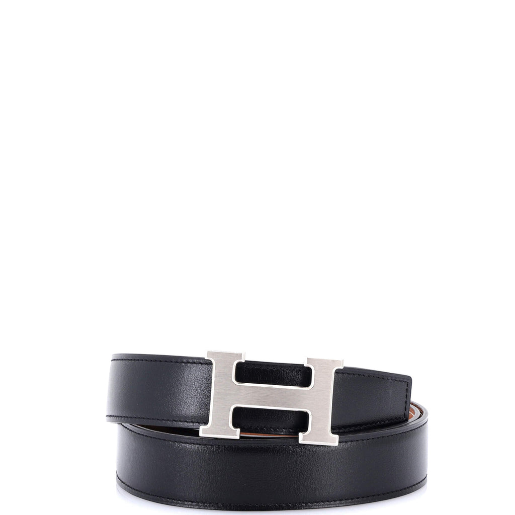 Constance Martelee H Reversible Belt Leather with Brushed Hardware Medium