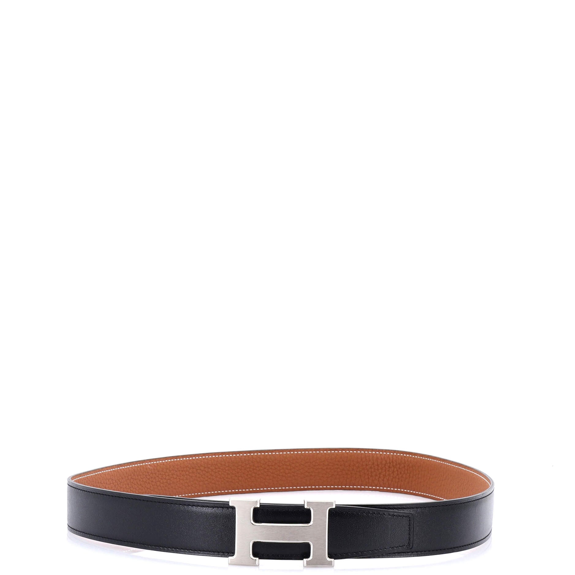 Constance Martelee H Reversible Belt Leather with Brushed Hardware Medium