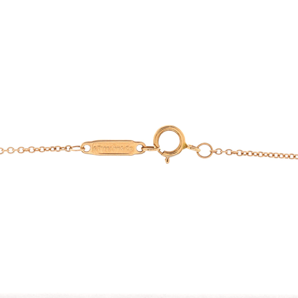 T Circle Pendant Necklace 18K Rose Gold with Diamonds Small