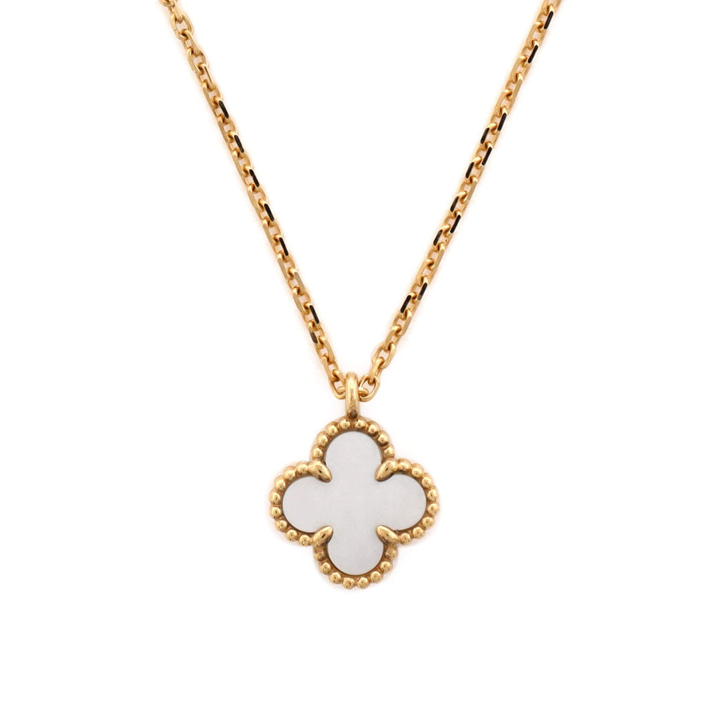Sweet Alhambra Pendant Necklace 18K Yellow Gold and Mother of Pearl