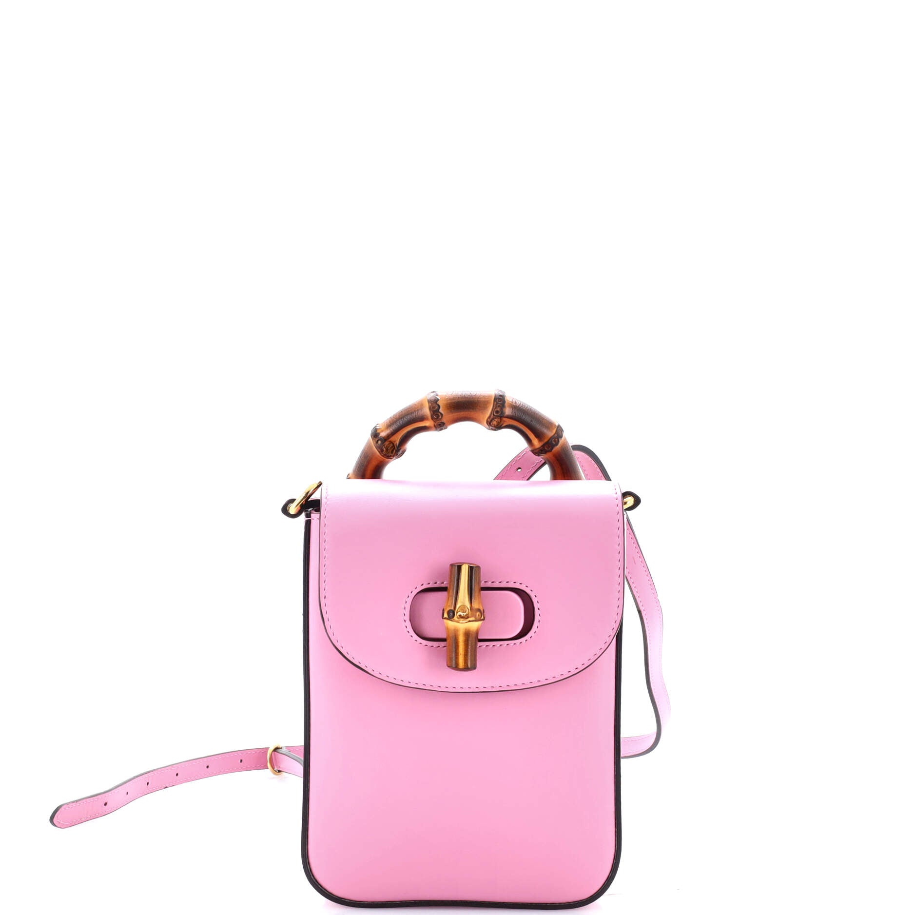 Bamboo Top Handle Backpack Leather Mini