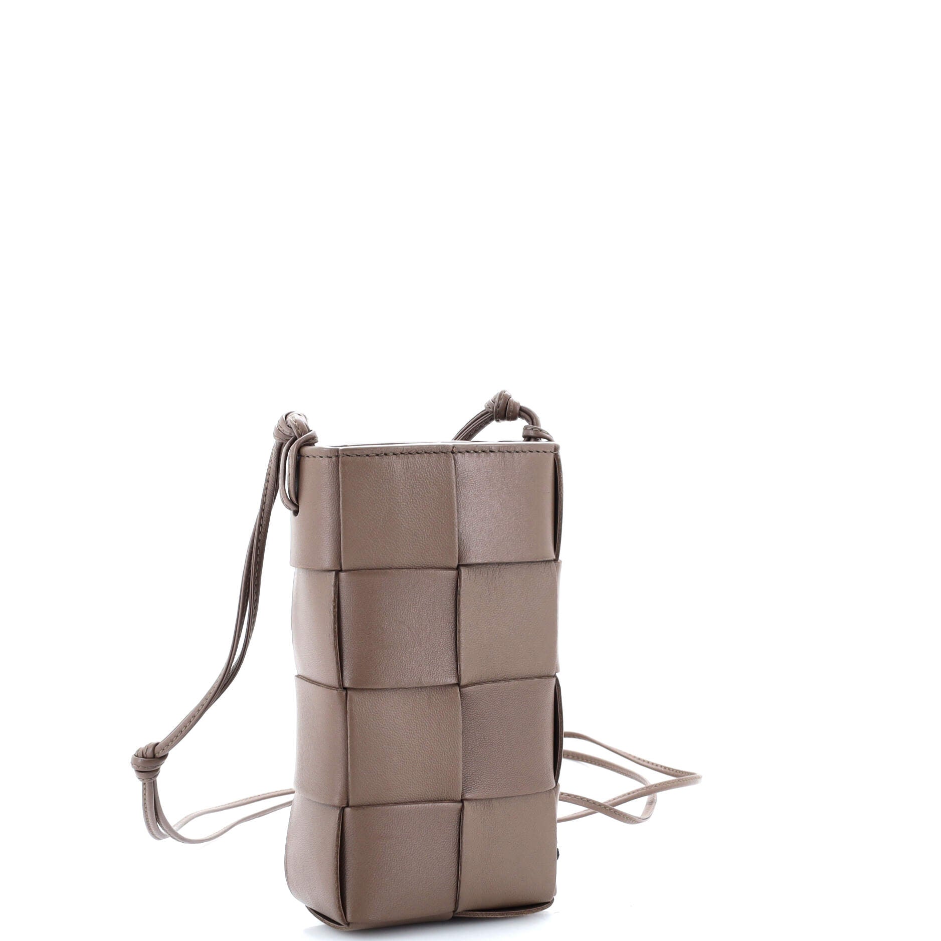 Cassette Phone Holder Crossbody Bag Maxi Intrecciato Leather Mini