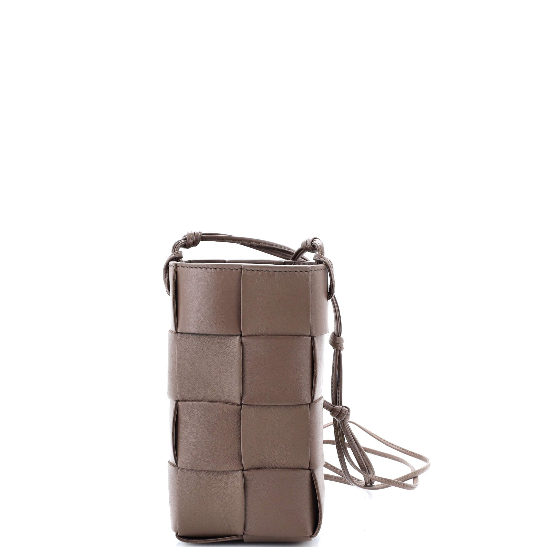 Cassette Phone Holder Crossbody Bag Maxi Intrecciato Leather Mini