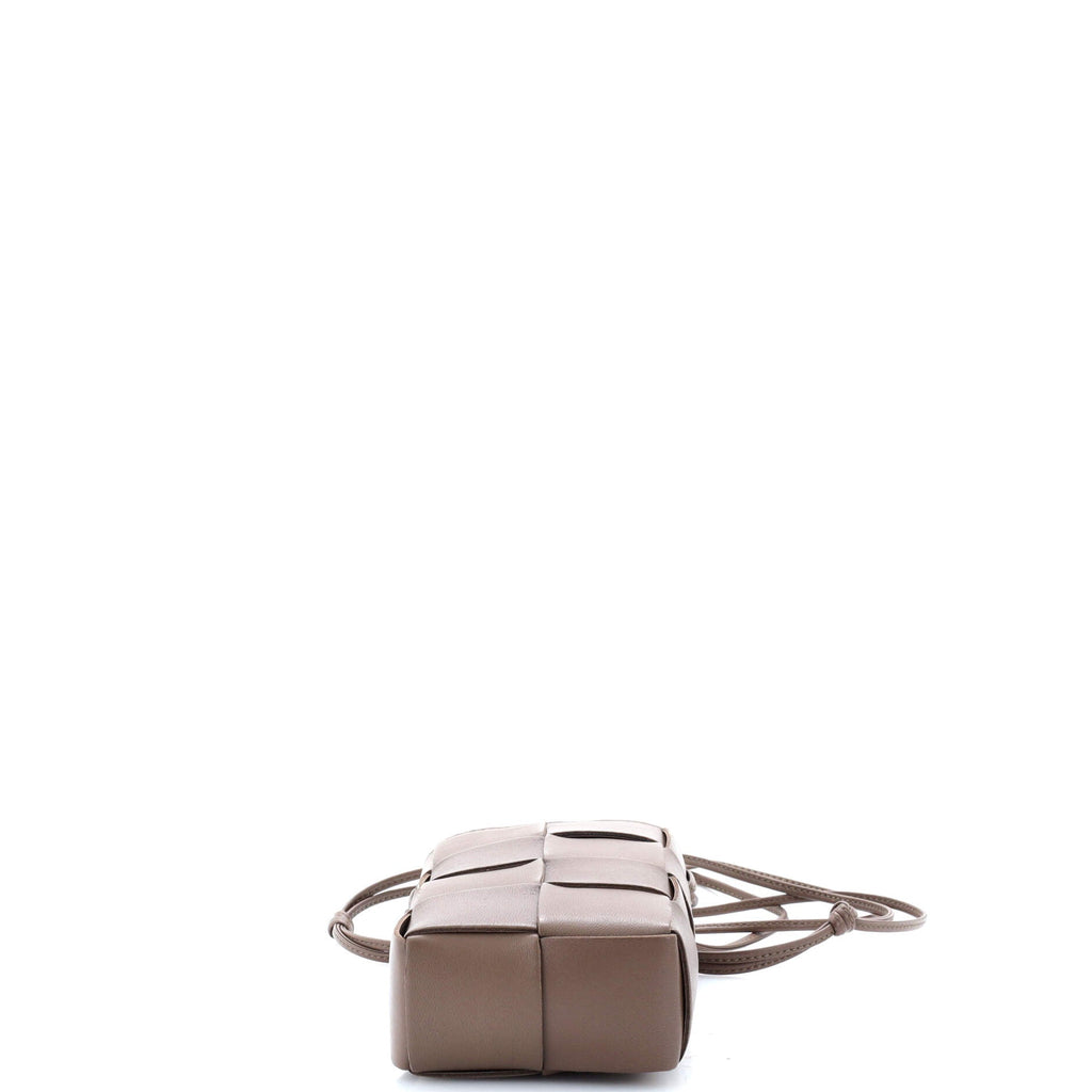 Cassette Phone Holder Crossbody Bag Maxi Intrecciato Leather Mini