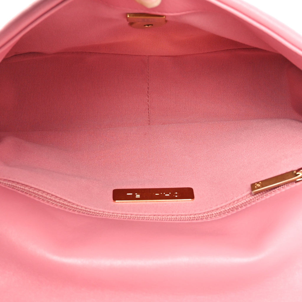 Lambskin Quilted Medium Chanel 19 Flap Pink