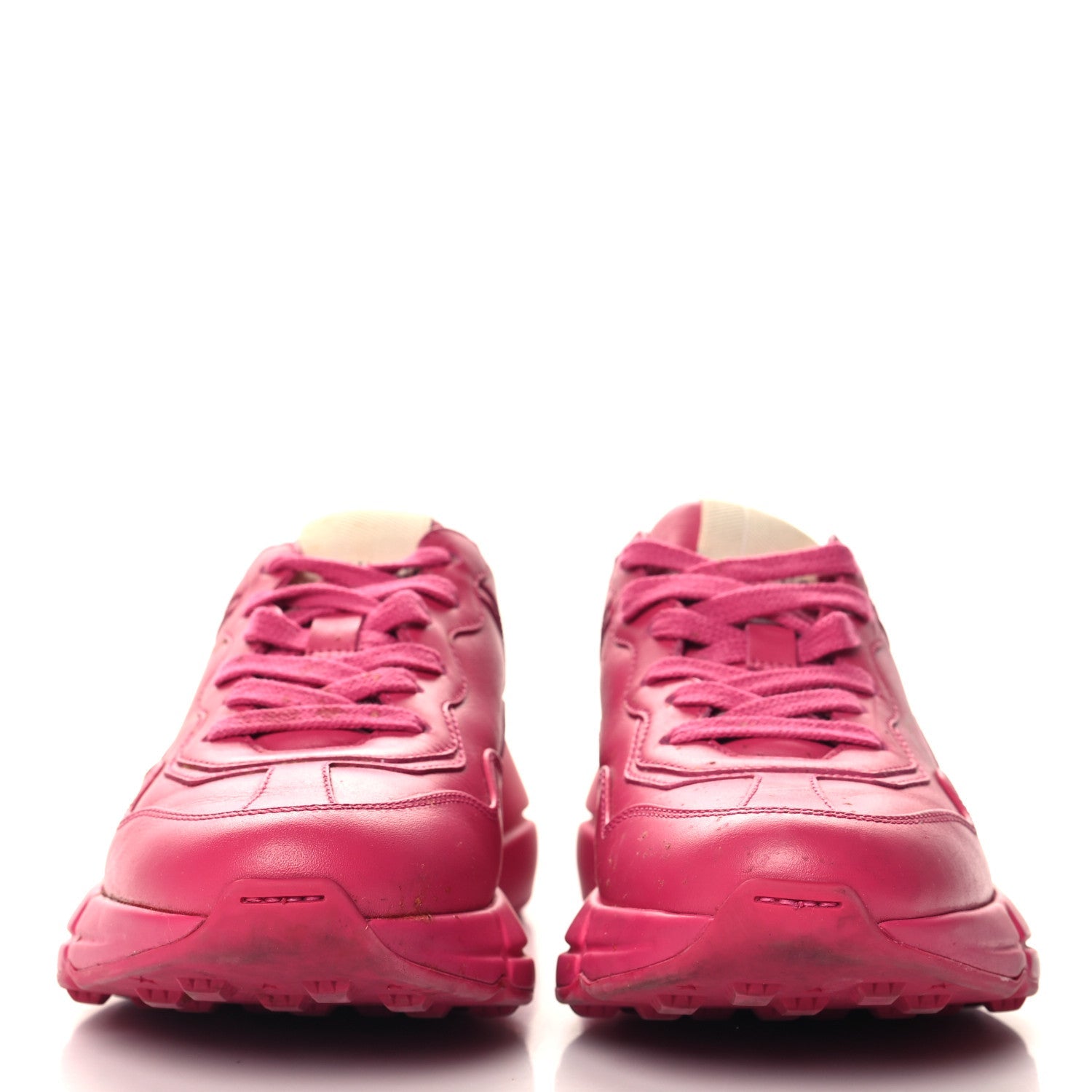Calfskin Logo Womens Rhyton Sneakers 35 Box Pink