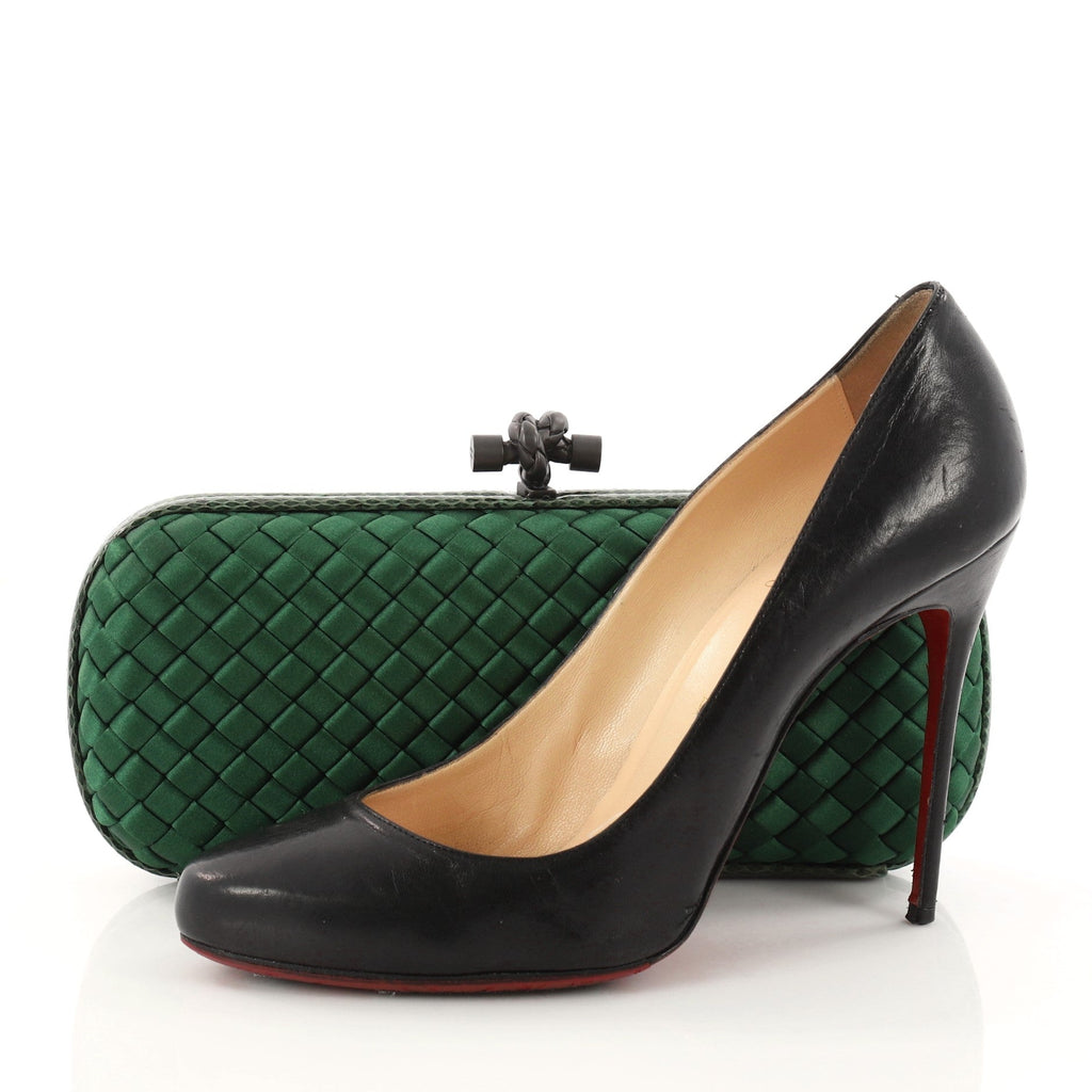 Box Knot Clutch Intrecciato Satin Long