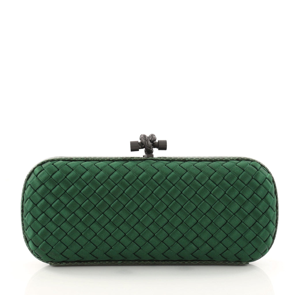 Box Knot Clutch Intrecciato Satin Long