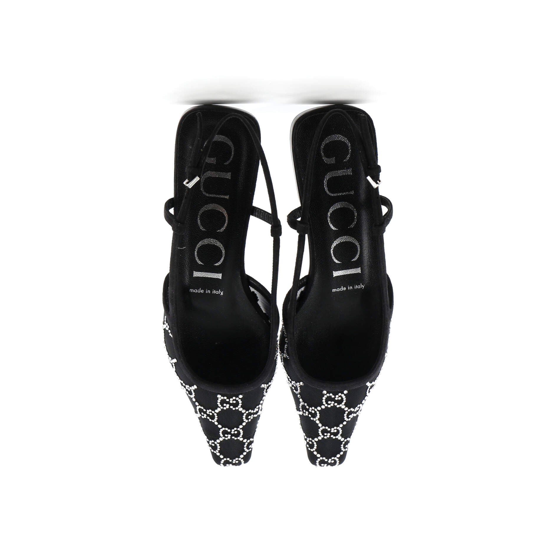 Women's Slingback Flats Crystal GG Embellished Mesh