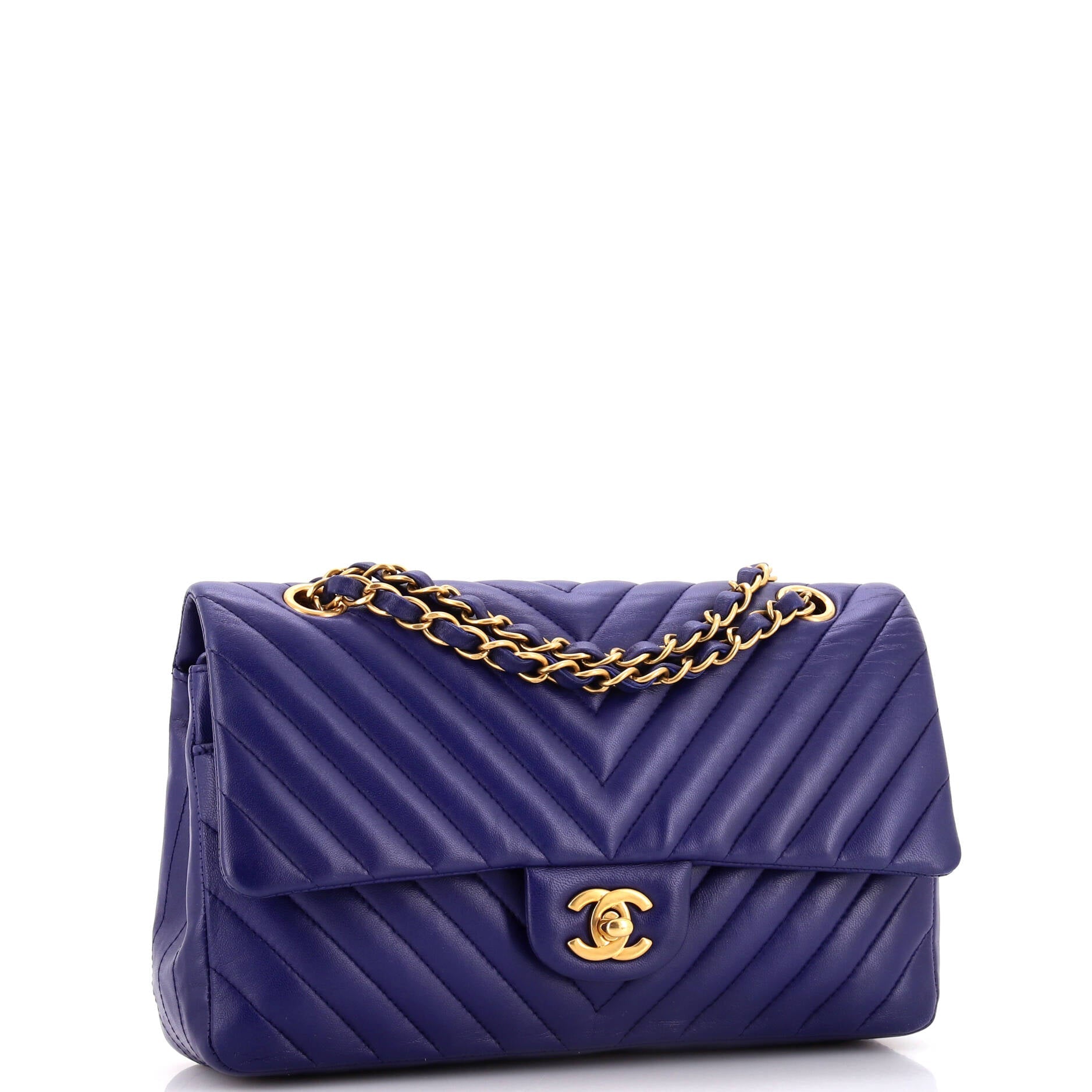 Classic Double Flap Bag Chevron Calfskin Medium