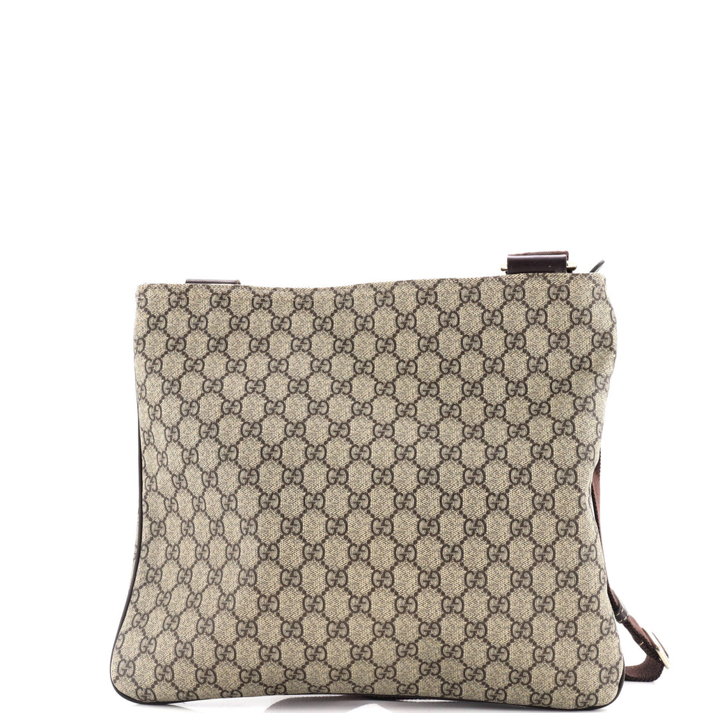 Zip Top Messenger Bag GG Coated Canvas Large