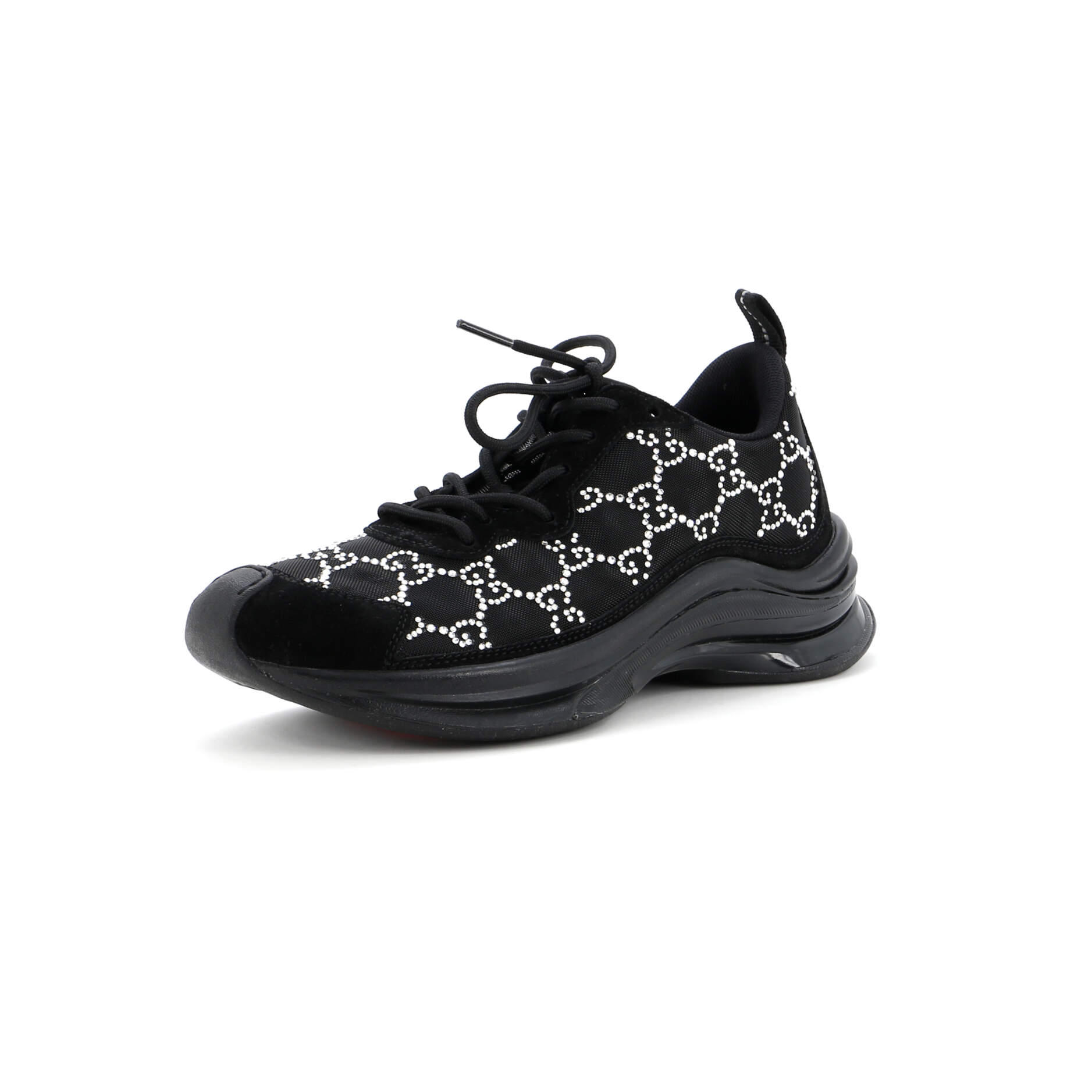 Run Sneakers Crystal GG Embellished Mesh and Suede