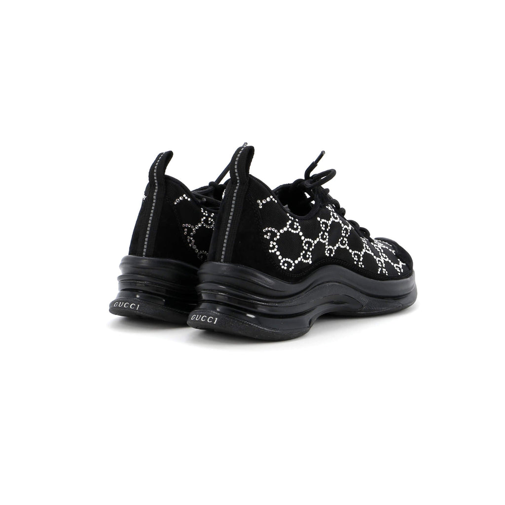 Run Sneakers Crystal GG Embellished Mesh and Suede