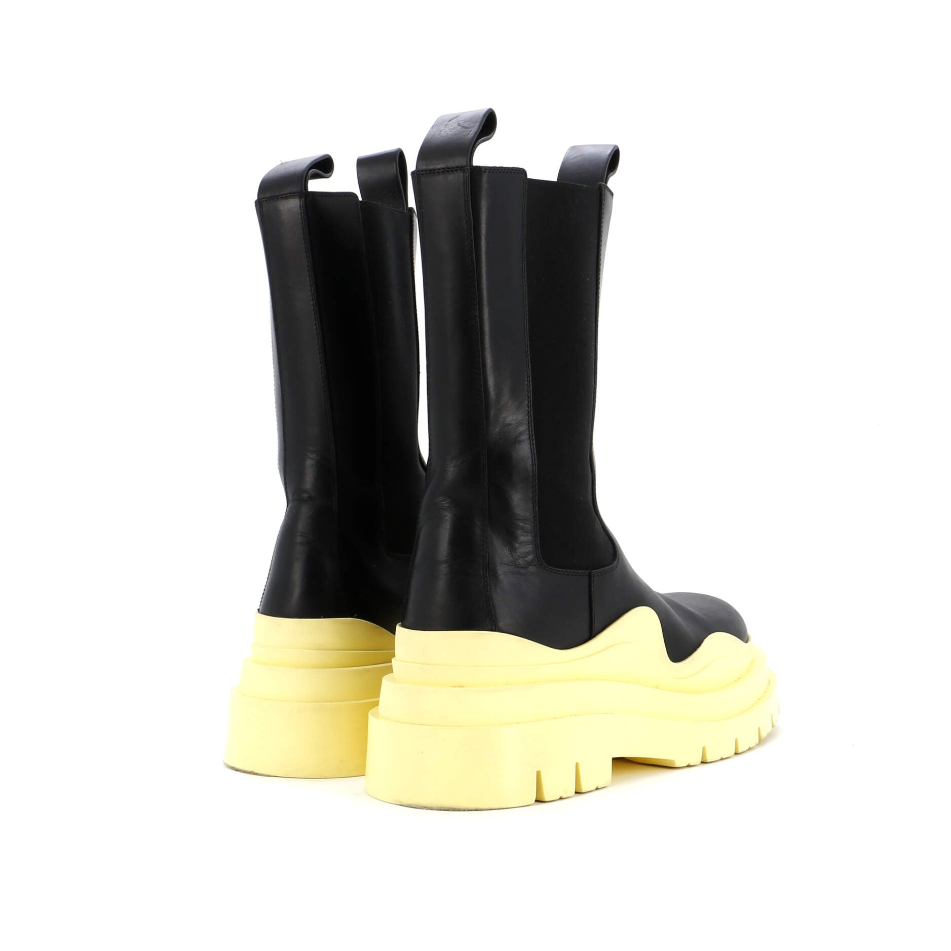 Men's Tire Chelsea Boots Leather and Rubber