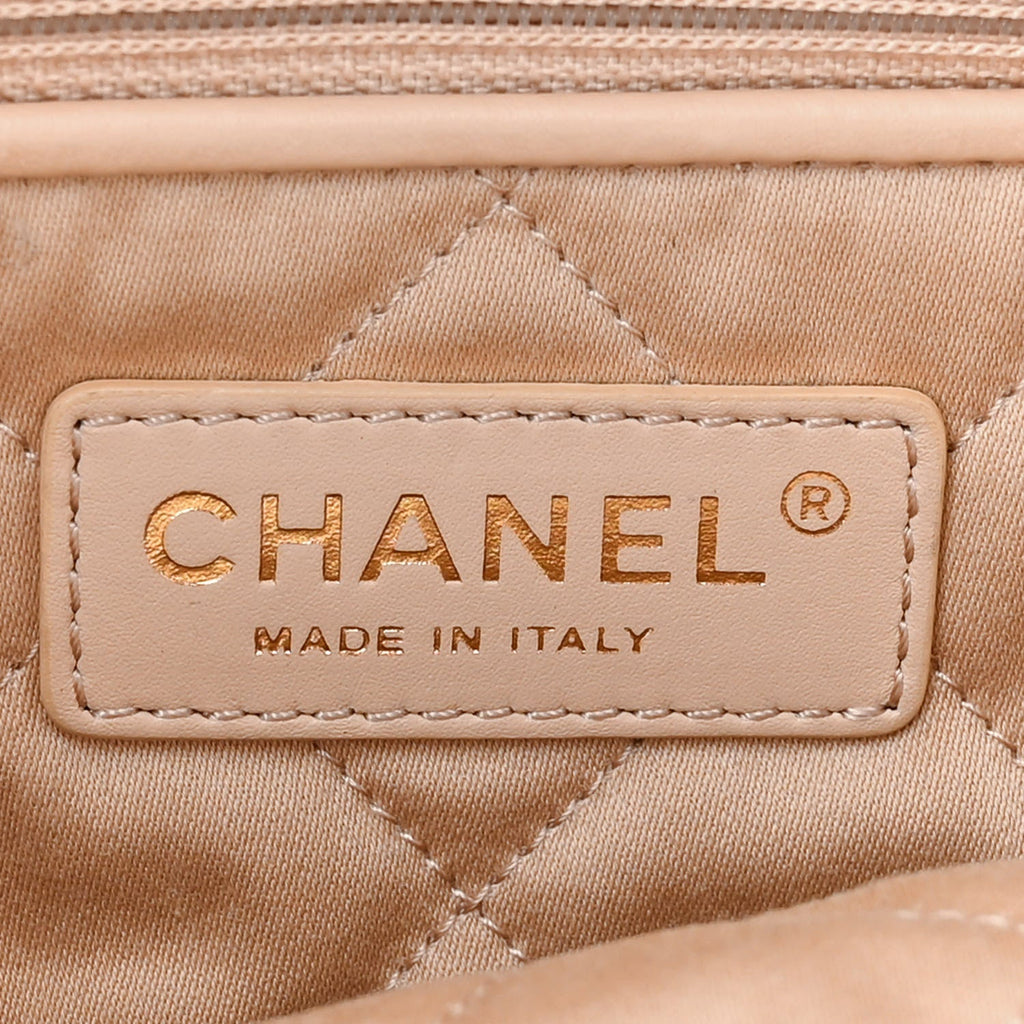 Shiny Calfskin Quilted Small Chanel 22 White