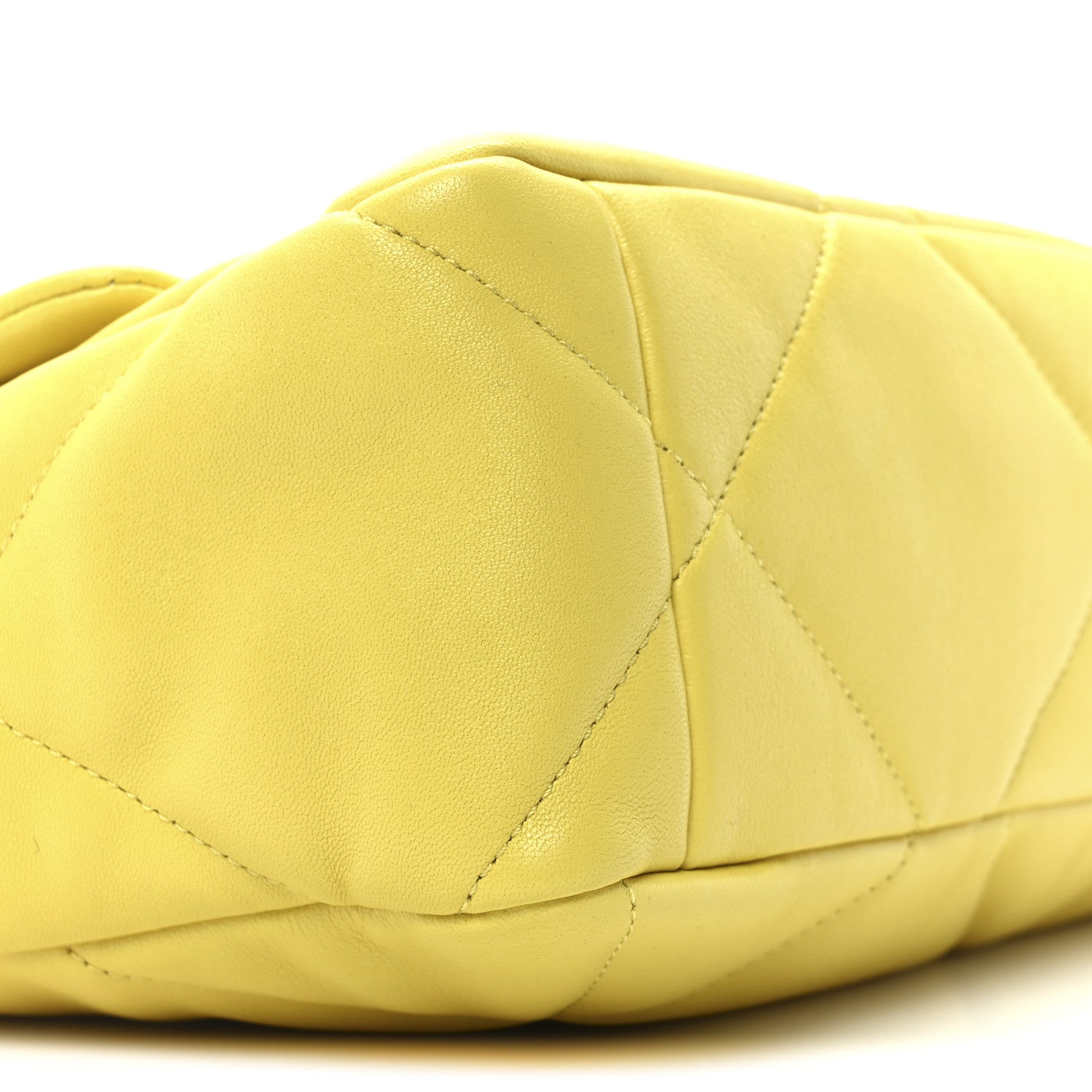 Lambskin Quilted Large Chanel 19 Flap Yellow