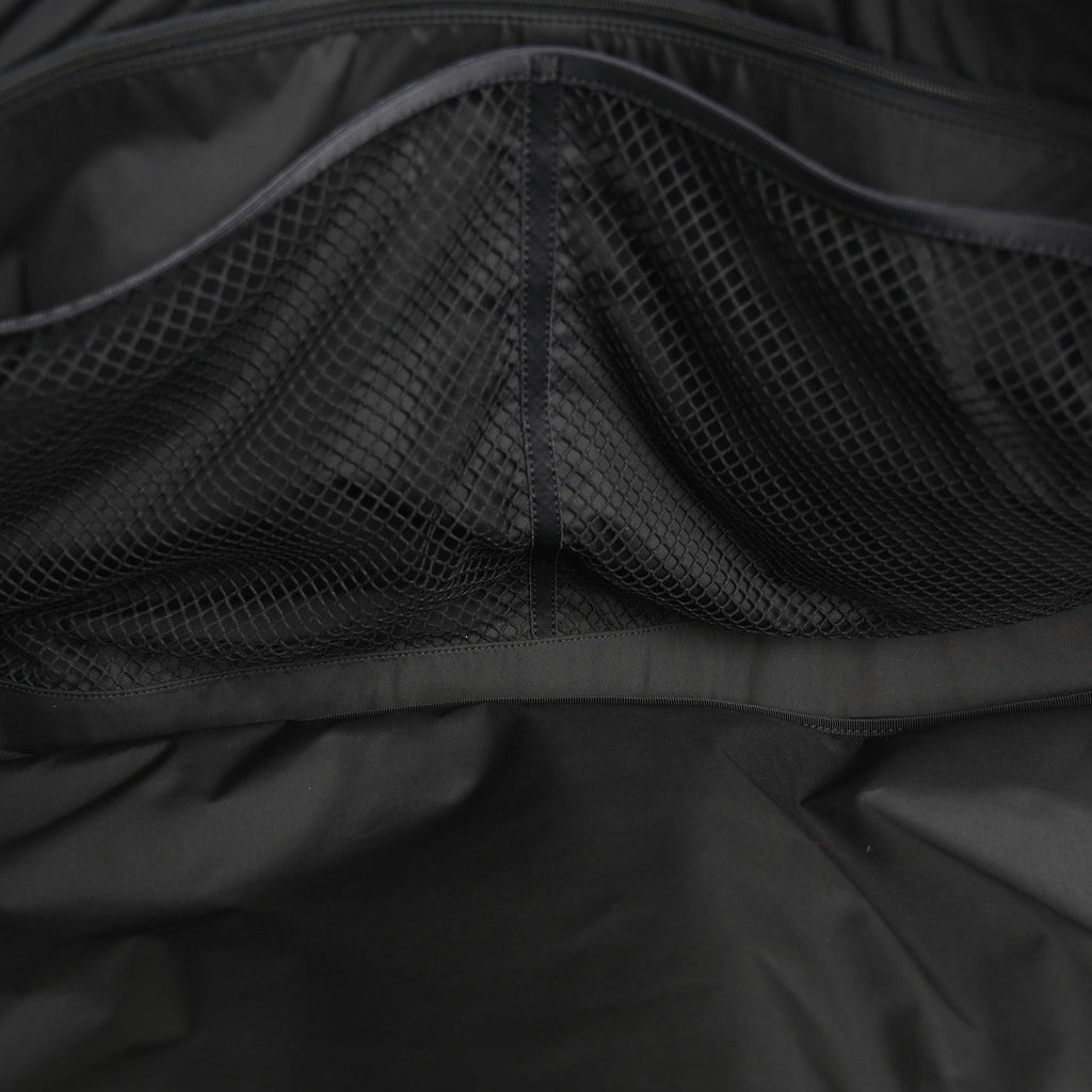 Shiny Grained Calfskin Quilted Large Travel Bowling Bag Black