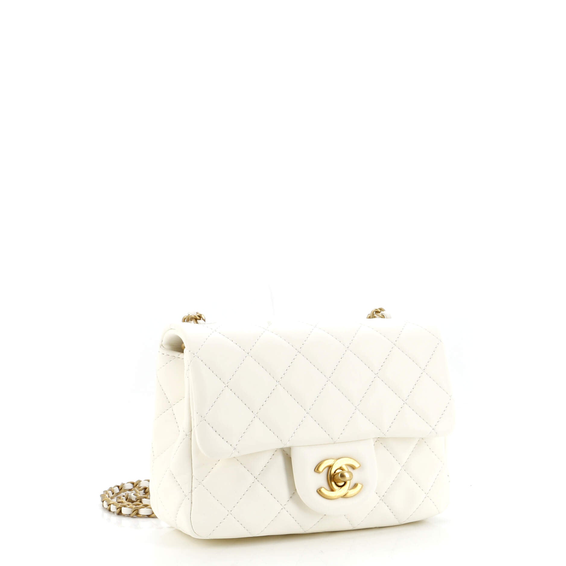 Pearl Crush Square Flap Bag Quilted Lambskin Mini
