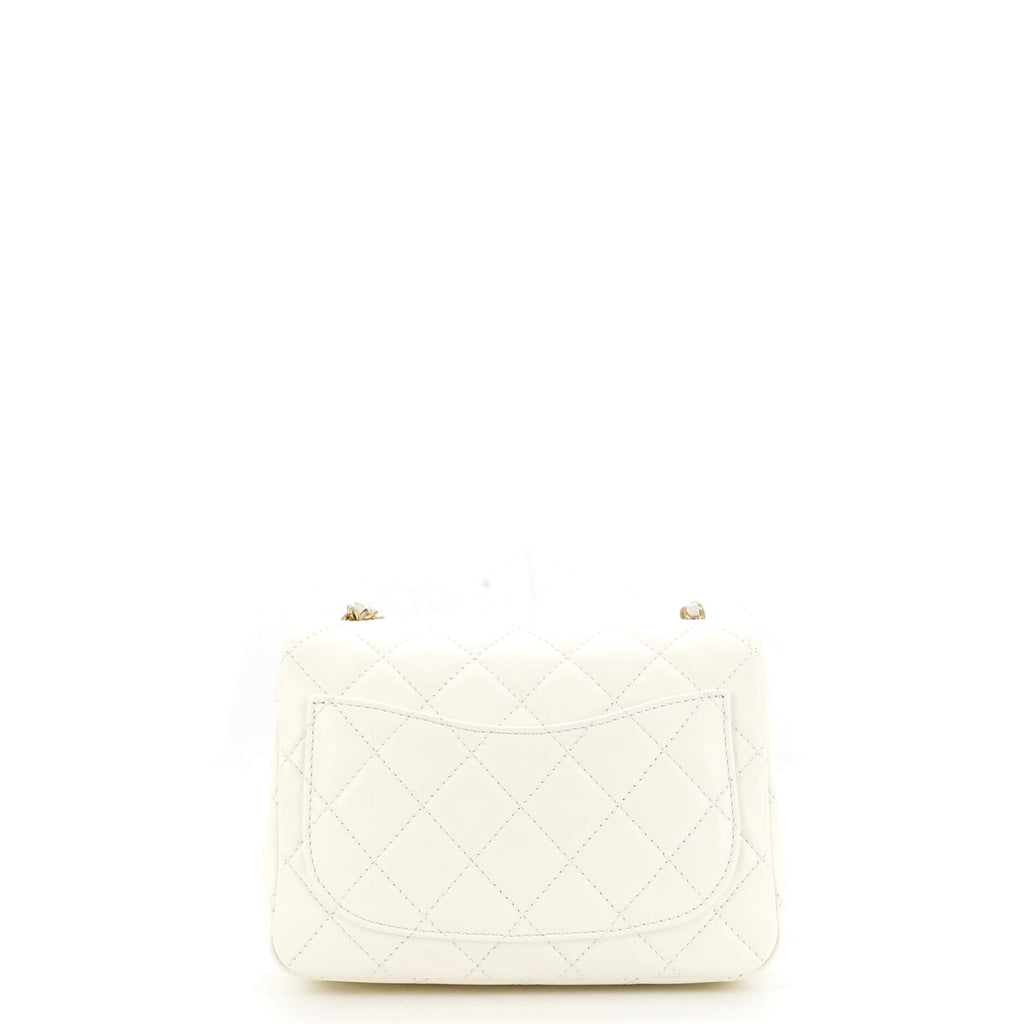Pearl Crush Square Flap Bag Quilted Lambskin Mini