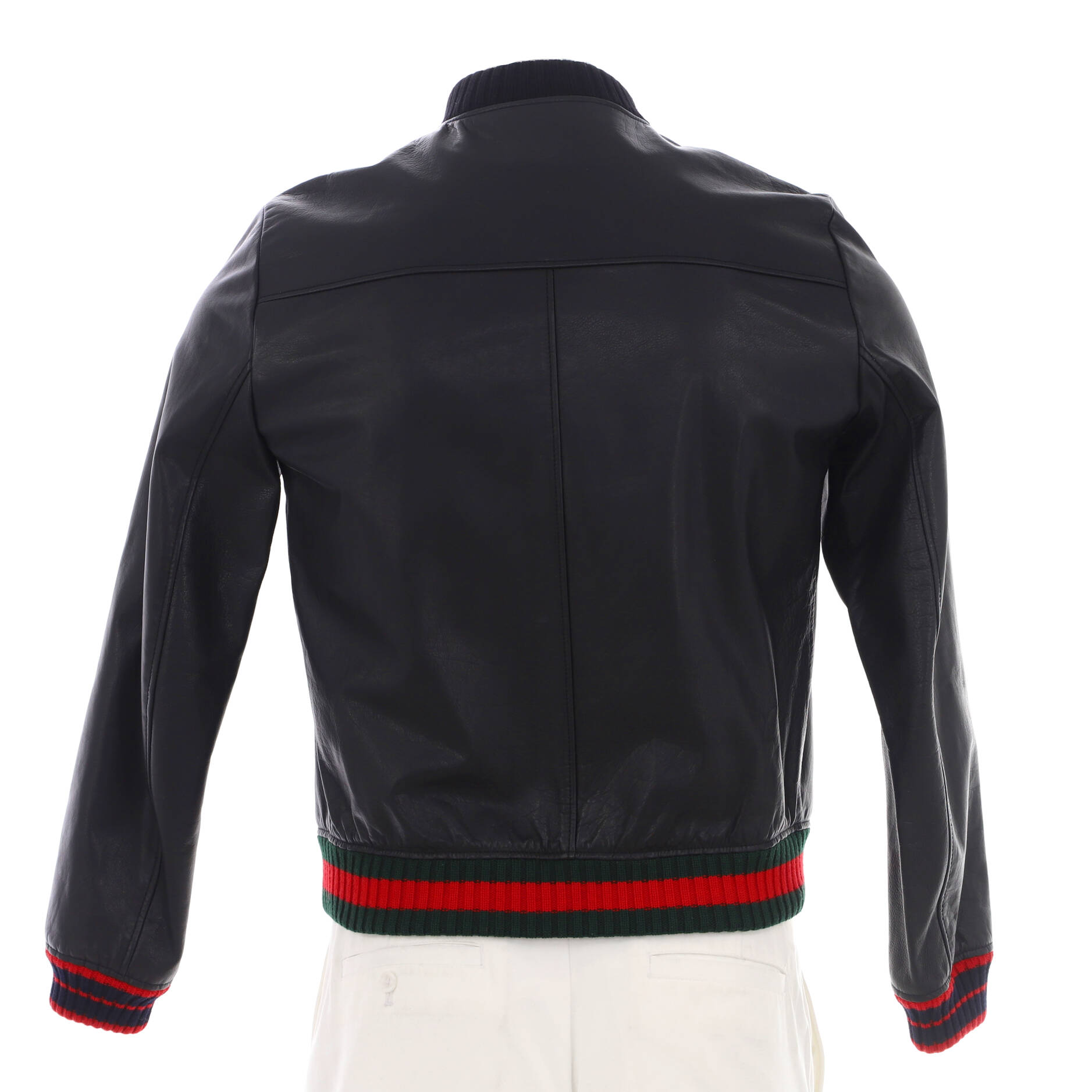Men's Varsity Jacket Leather with Patchwork