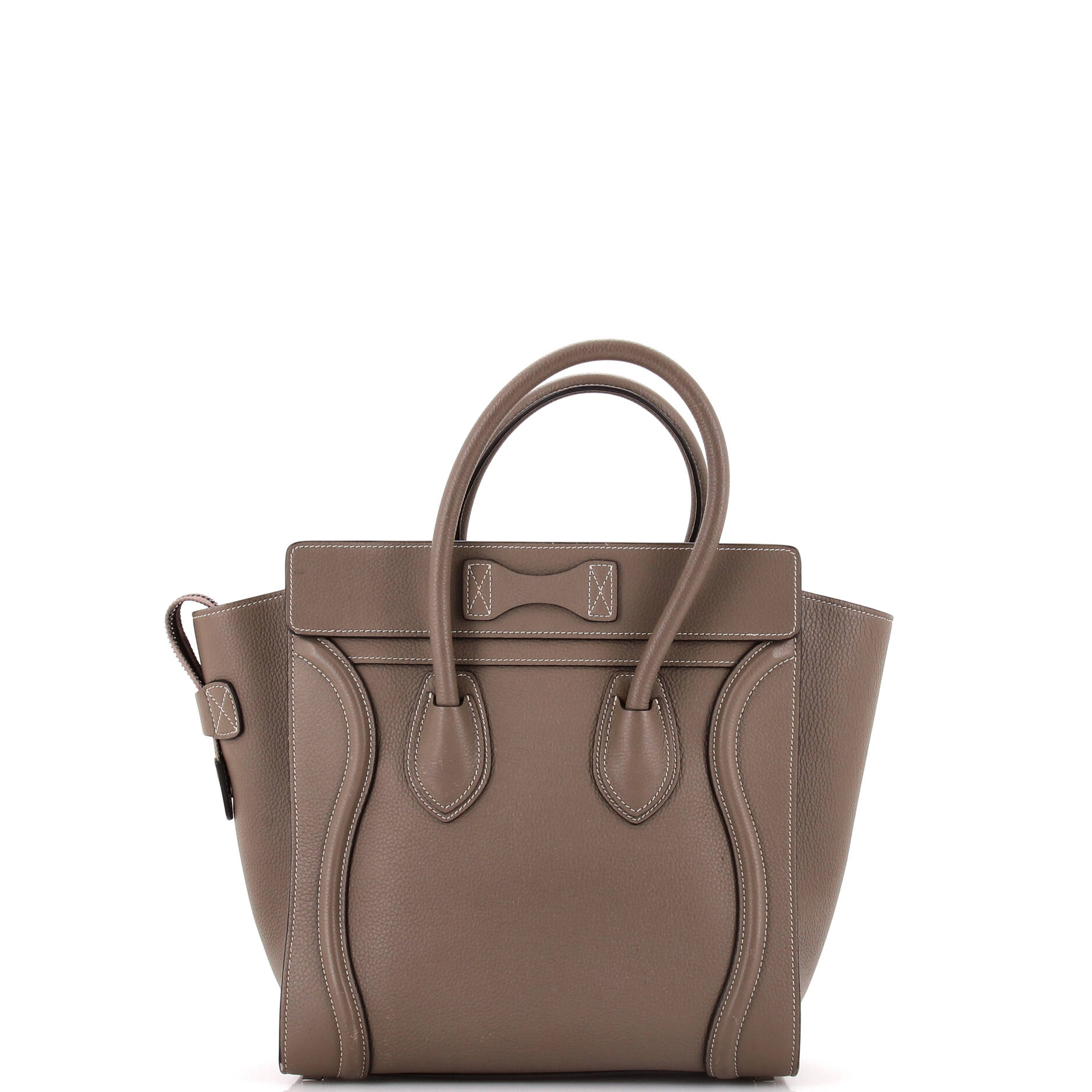 Bicolor Luggage Bag Leather Micro