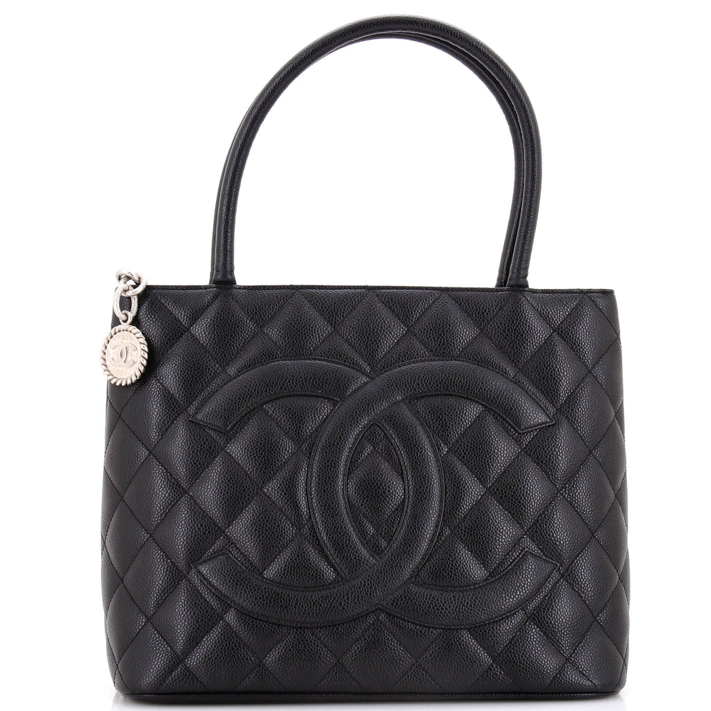 Medallion Tote Quilted Caviar