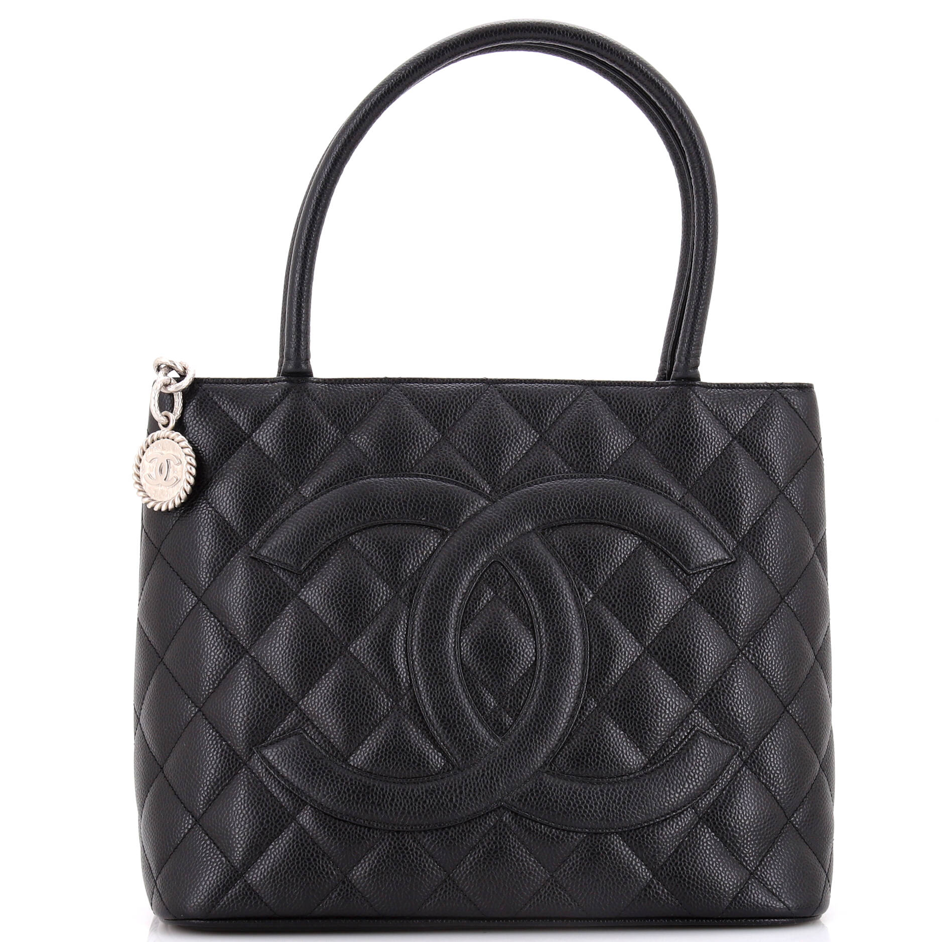 Medallion Tote Quilted Caviar