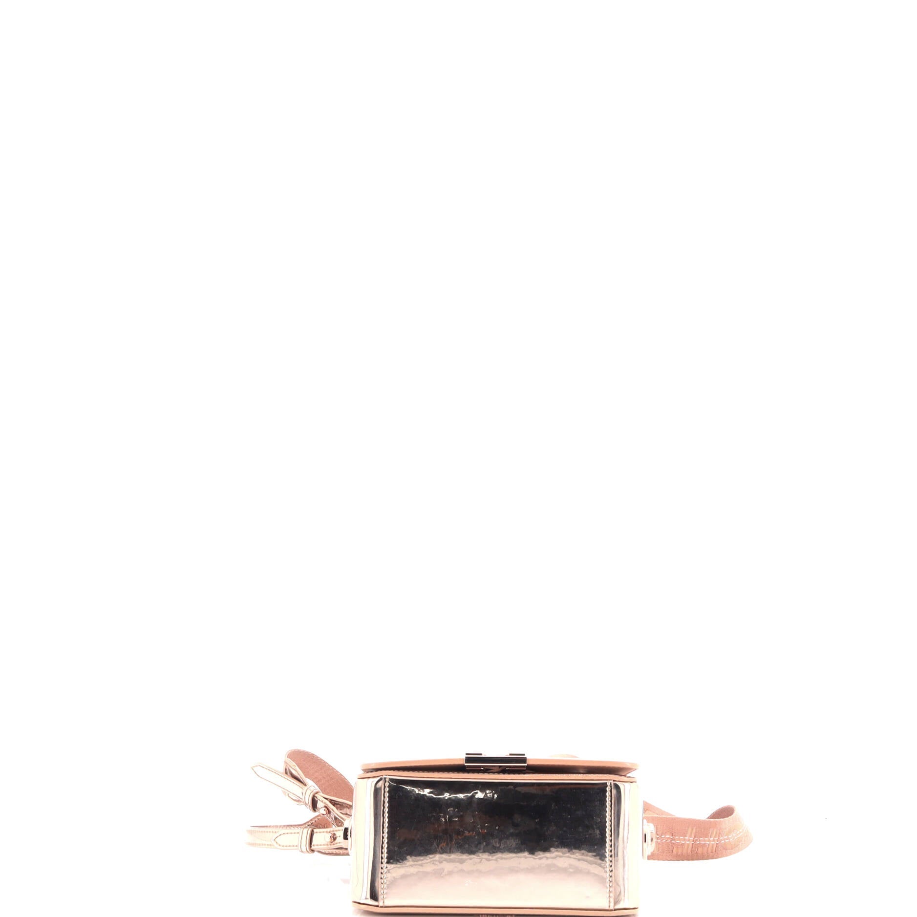 Binder Clip Flap Bag Mirror Faux Leather Mini