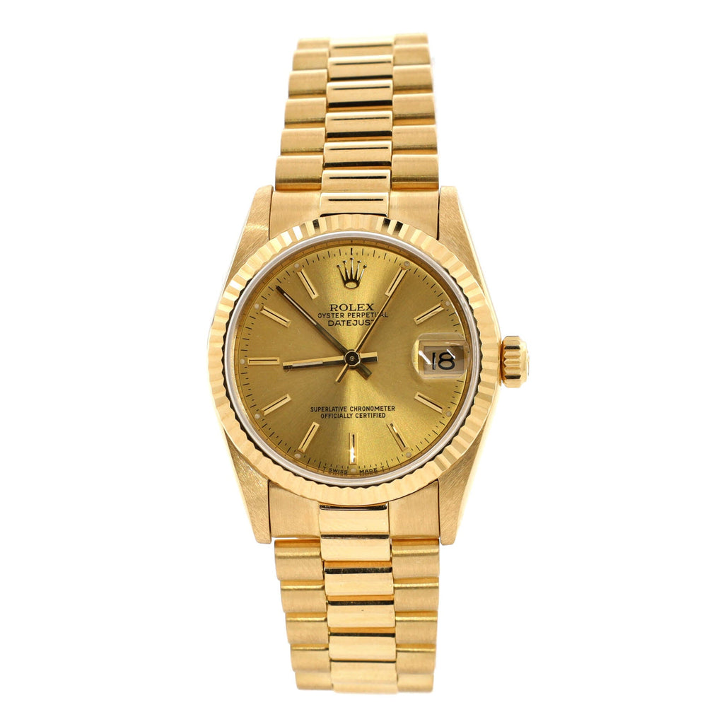 Oyster Perpetual President Datejust Automatic Watch Yellow Gold 31