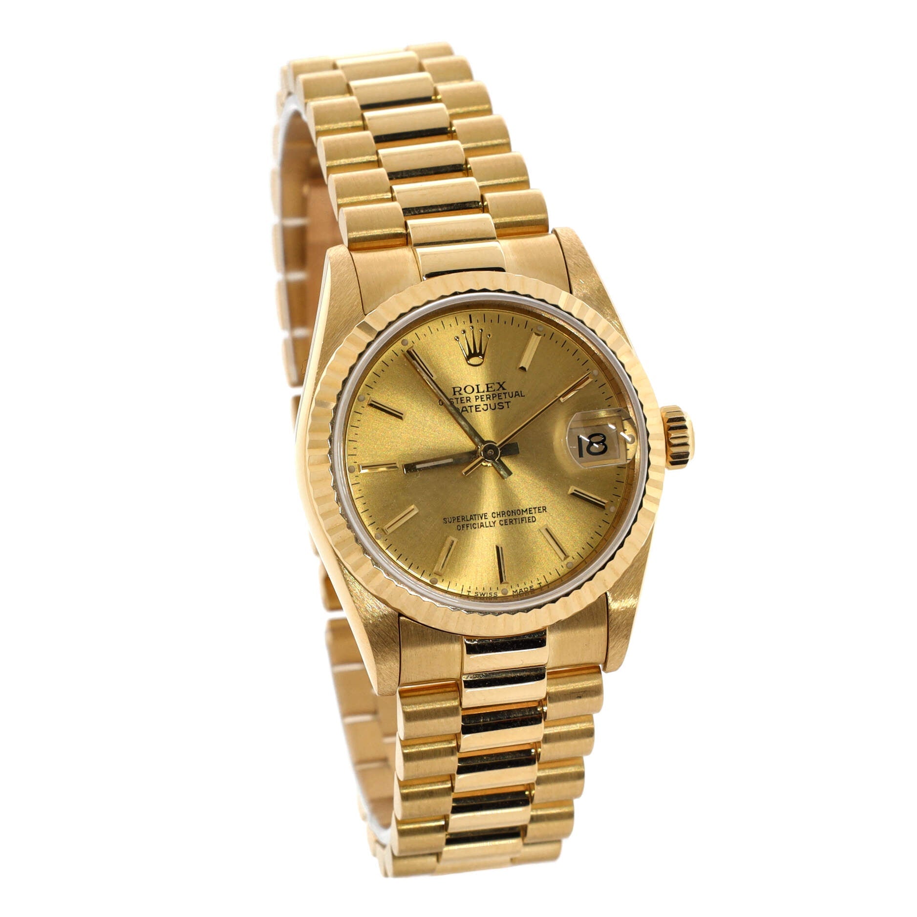 Oyster Perpetual President Datejust Automatic Watch Yellow Gold 31
