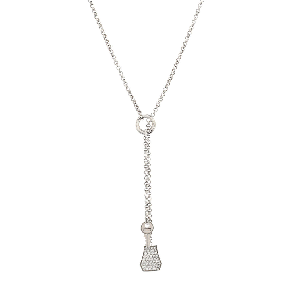 Kelly Clochette Pendant Necklace 18K White Gold with Diamonds Small