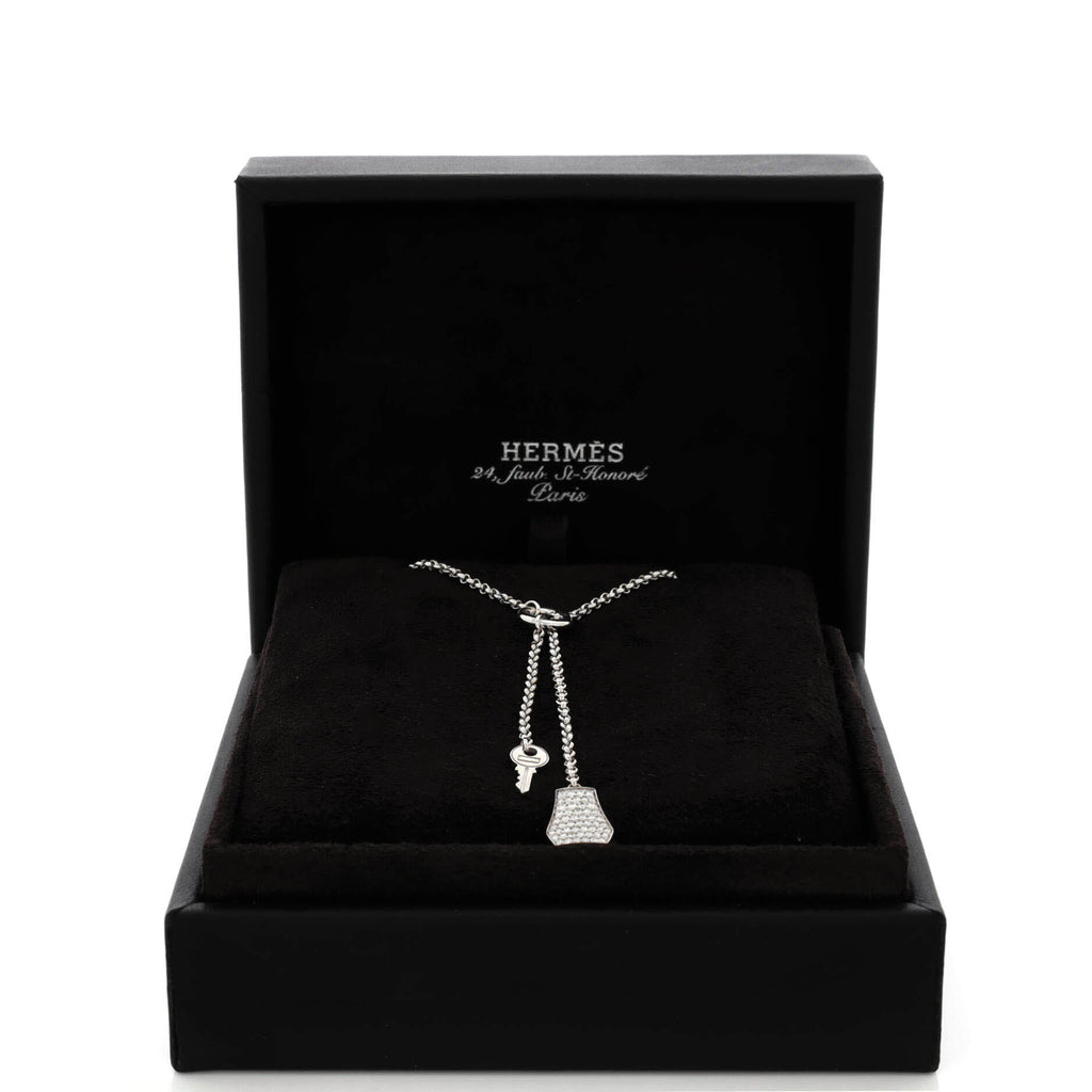 Kelly Clochette Pendant Necklace 18K White Gold with Diamonds Small