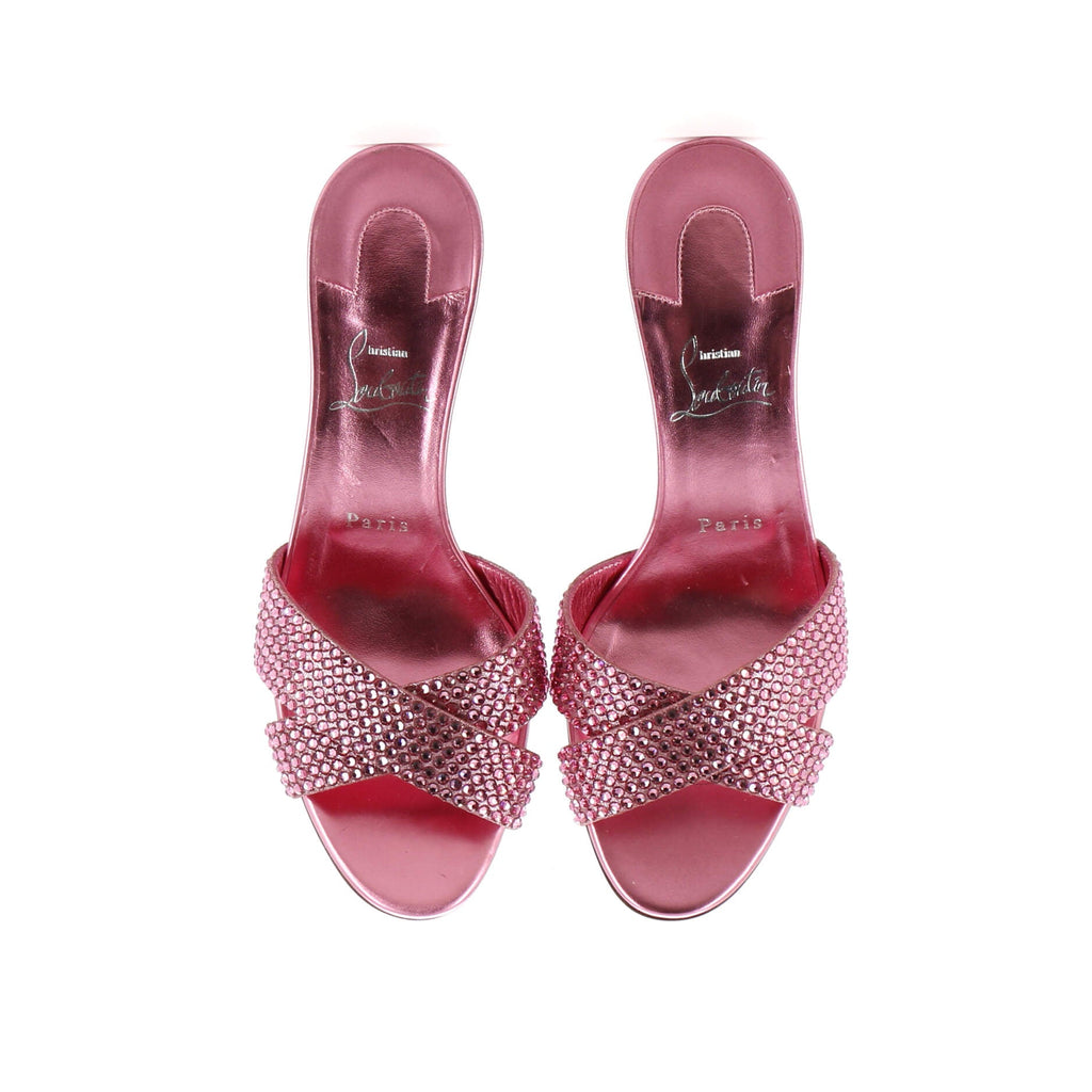 Women's Mariza Heeled Sandals Strass Embellished Leather