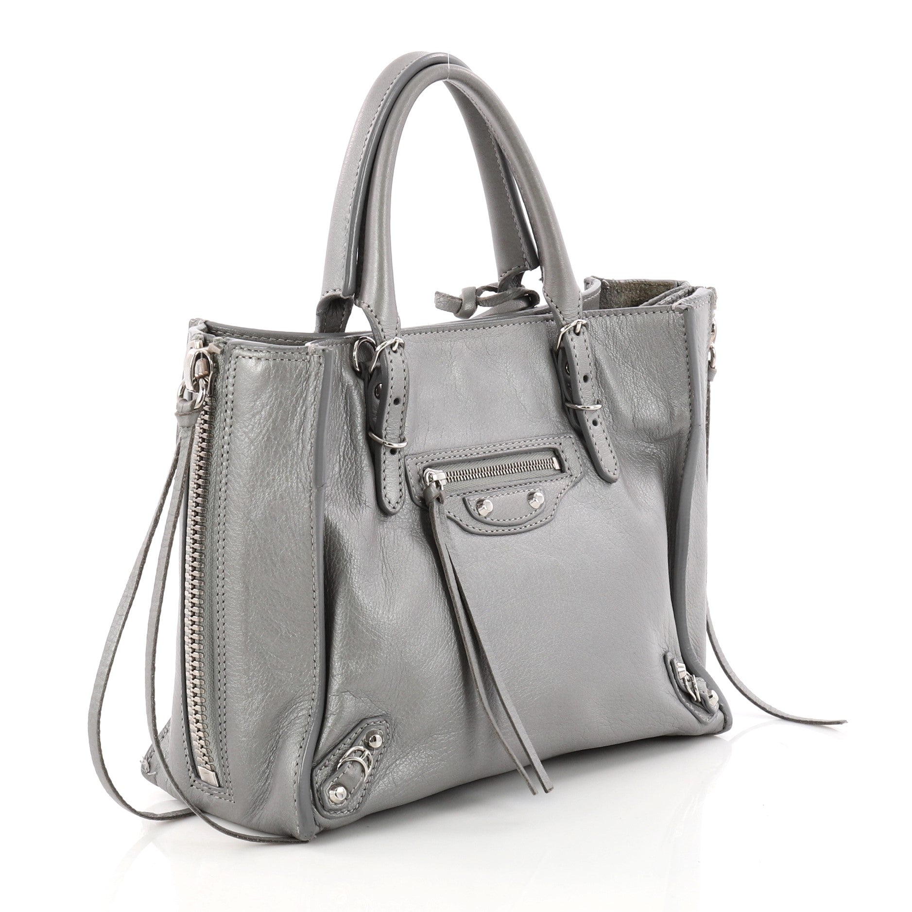 Papier A4 Zip Around Classic Studs Handbag Leather Mini