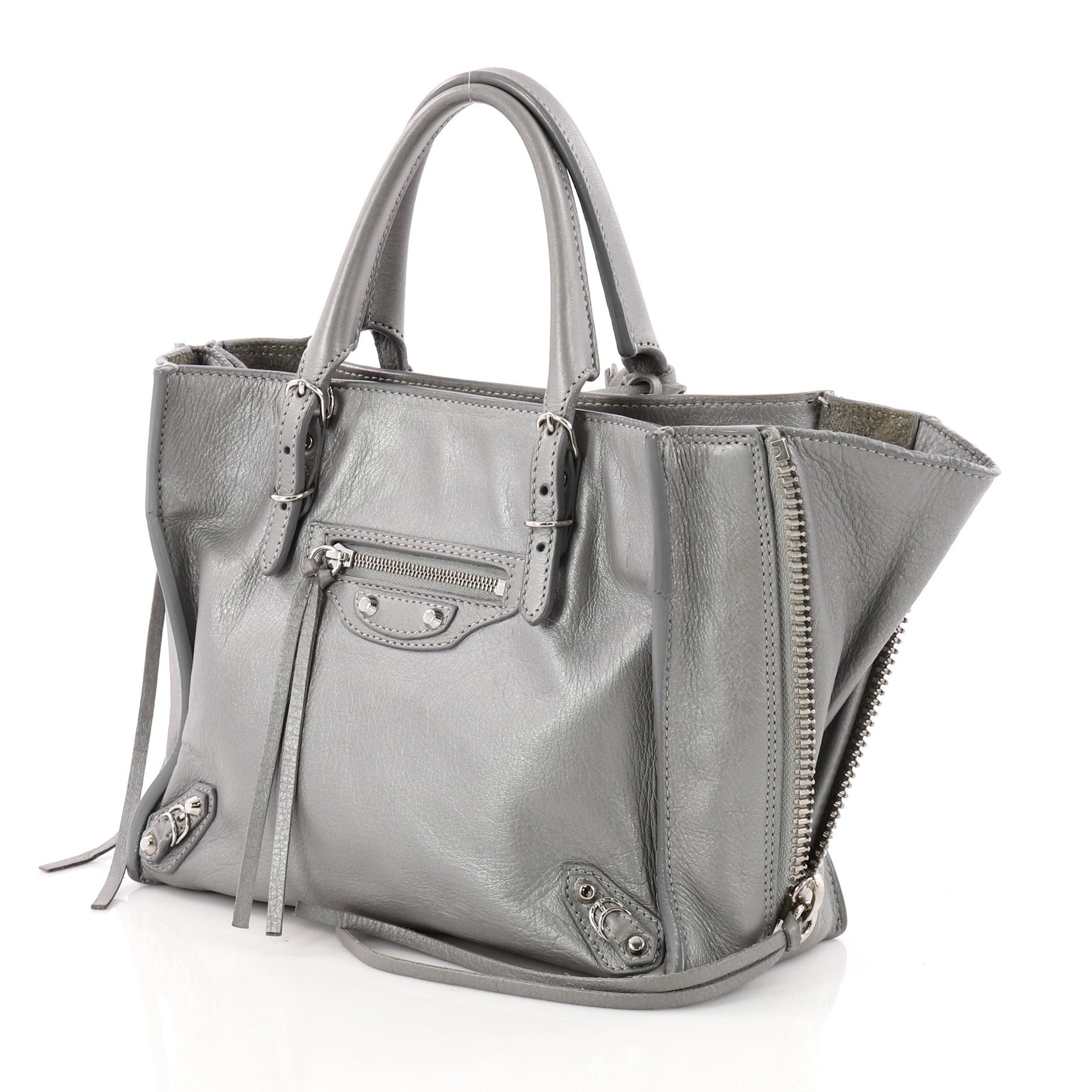 Papier A4 Zip Around Classic Studs Handbag Leather Mini