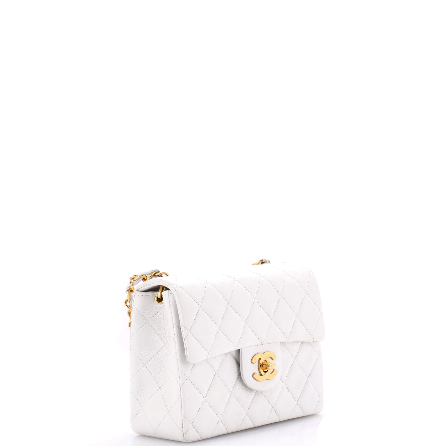 Vintage Square Classic Single Flap Bag Quilted Lambskin Mini