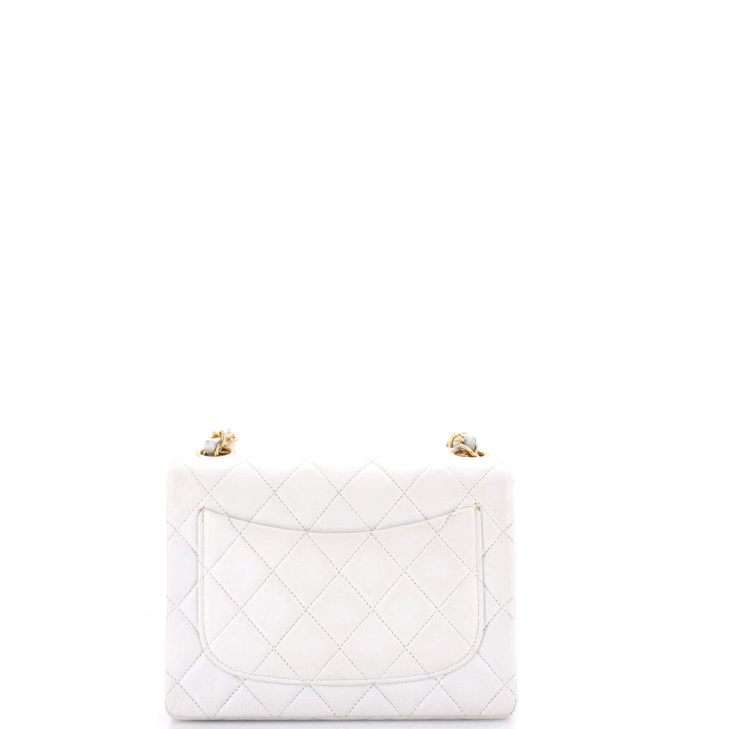 Vintage Square Classic Single Flap Bag Quilted Lambskin Mini