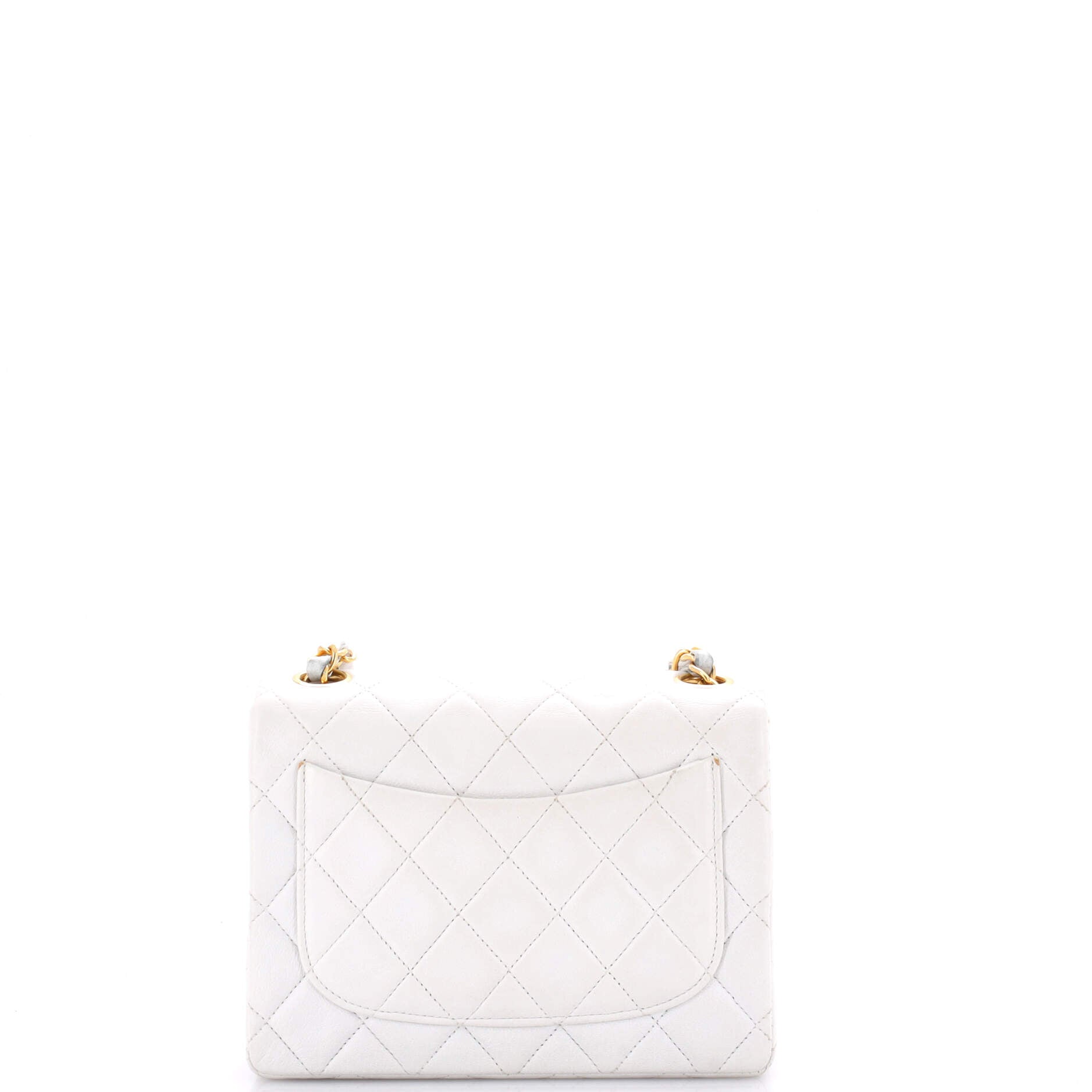 Vintage Square Classic Single Flap Bag Quilted Lambskin Mini