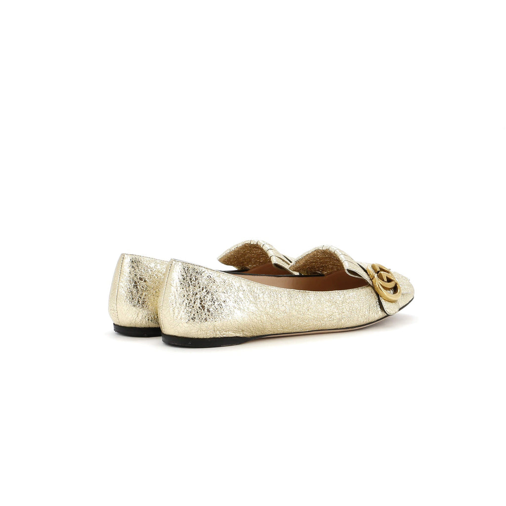 Women's GG Marmont Fringed Flats Leather